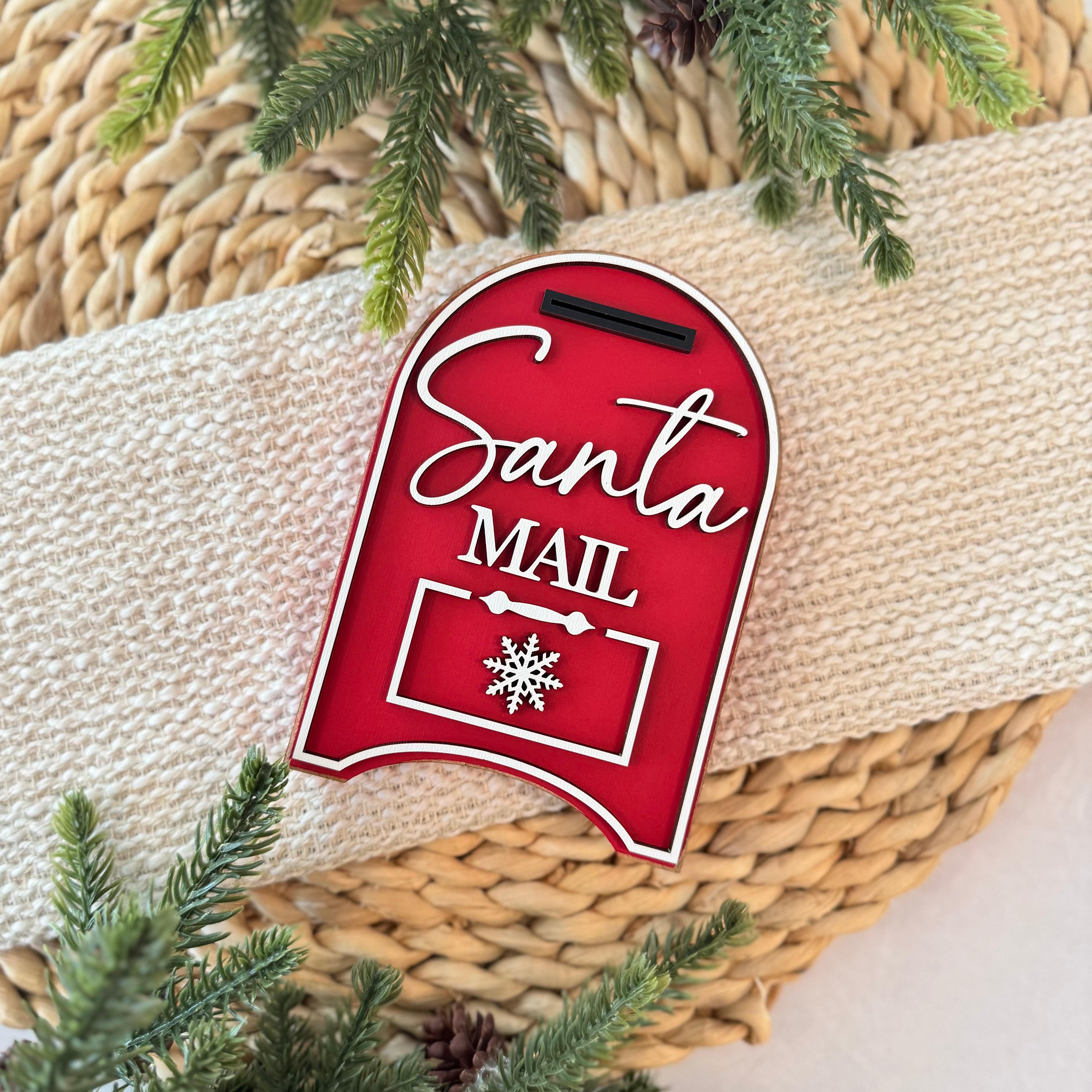 Santa Mail Chunky Wood Shelf Sitter