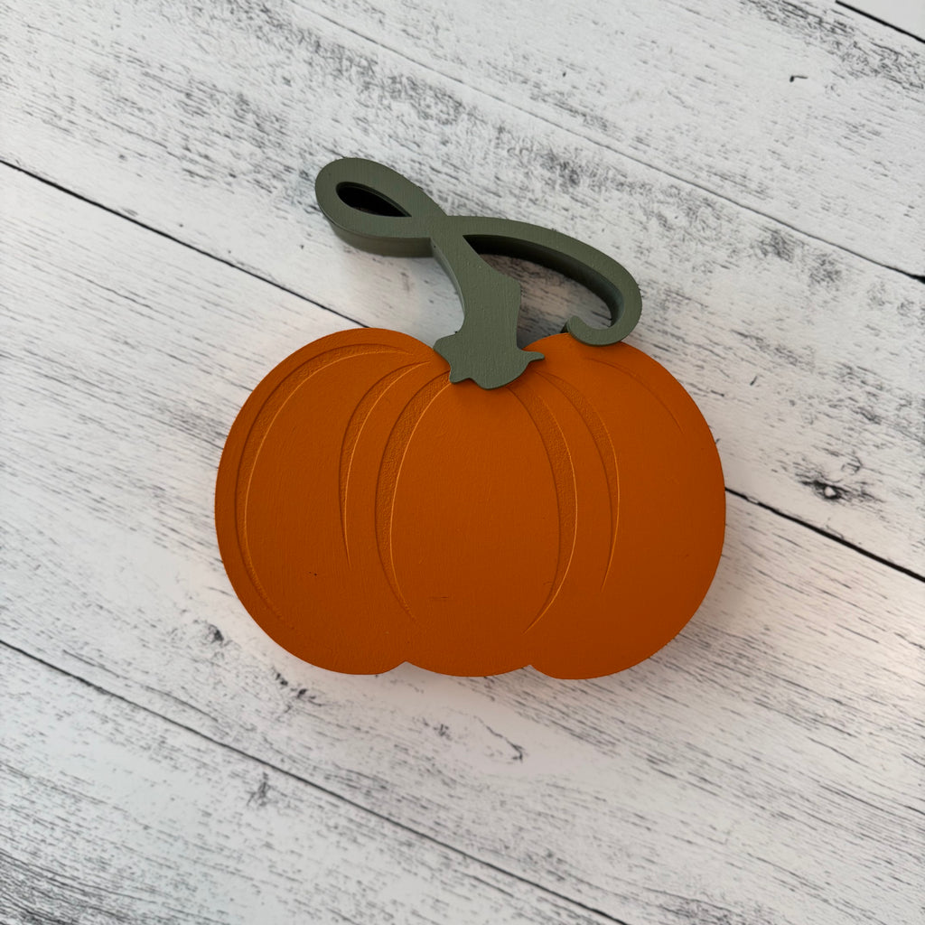 Pumpkin Chunky Wood Shelf Sitter