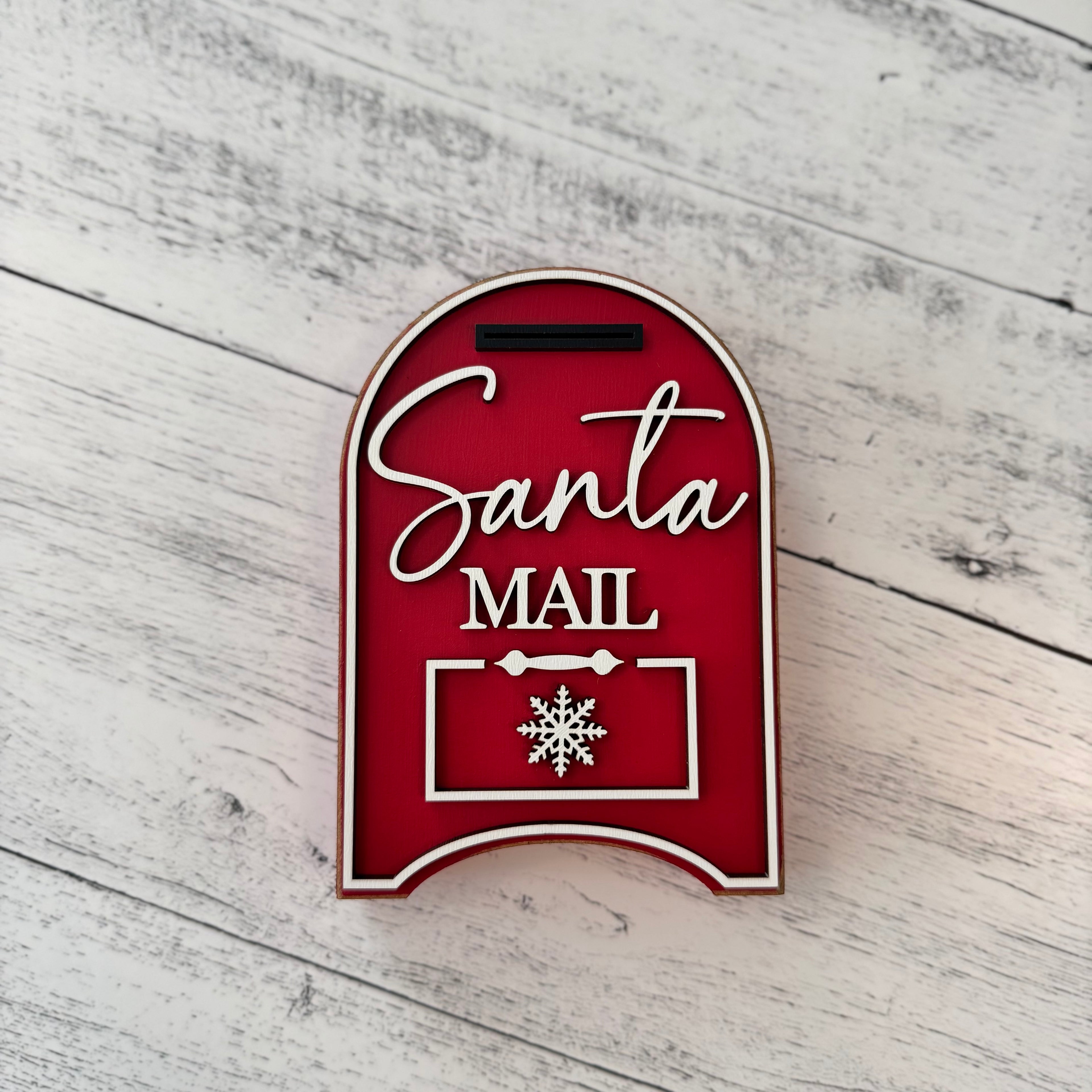 Santa Mail Chunky Wood Shelf Sitter