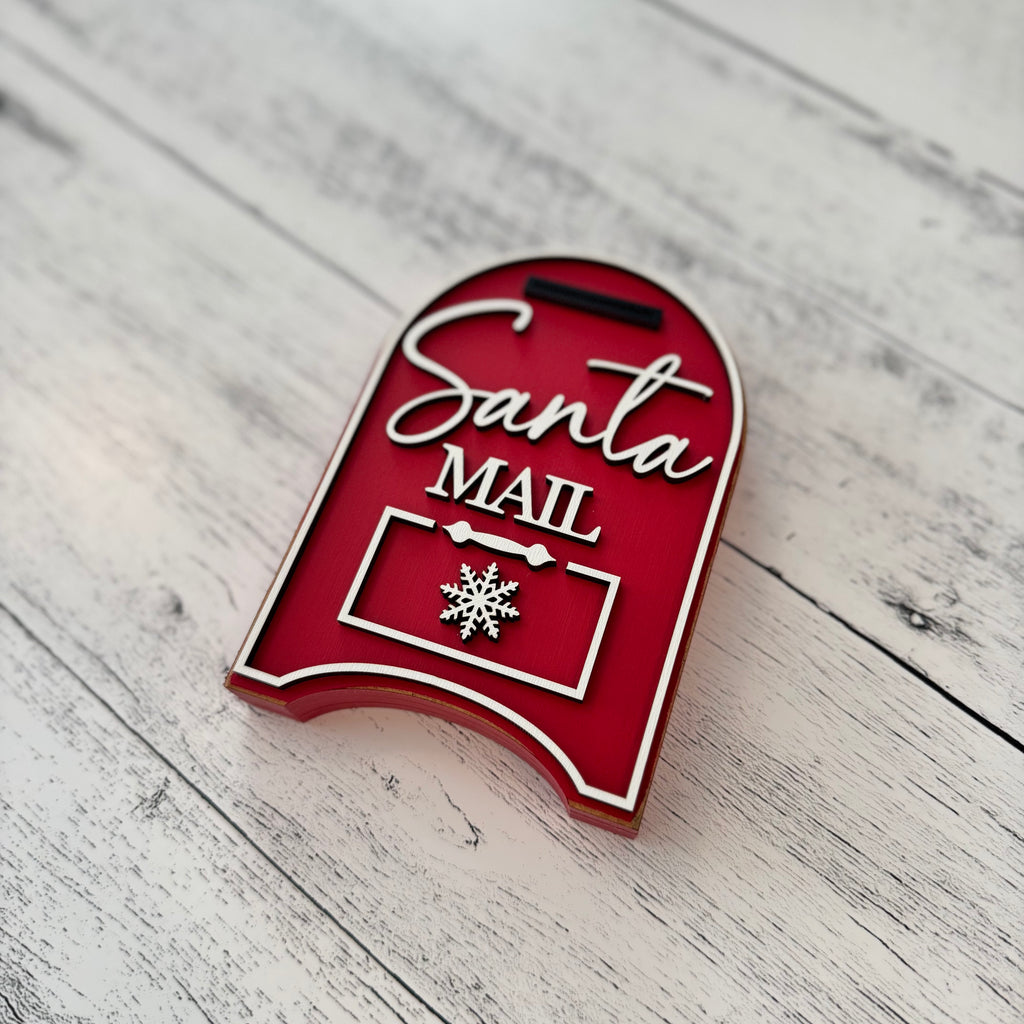 Santa Mail Chunky Wood Shelf Sitter