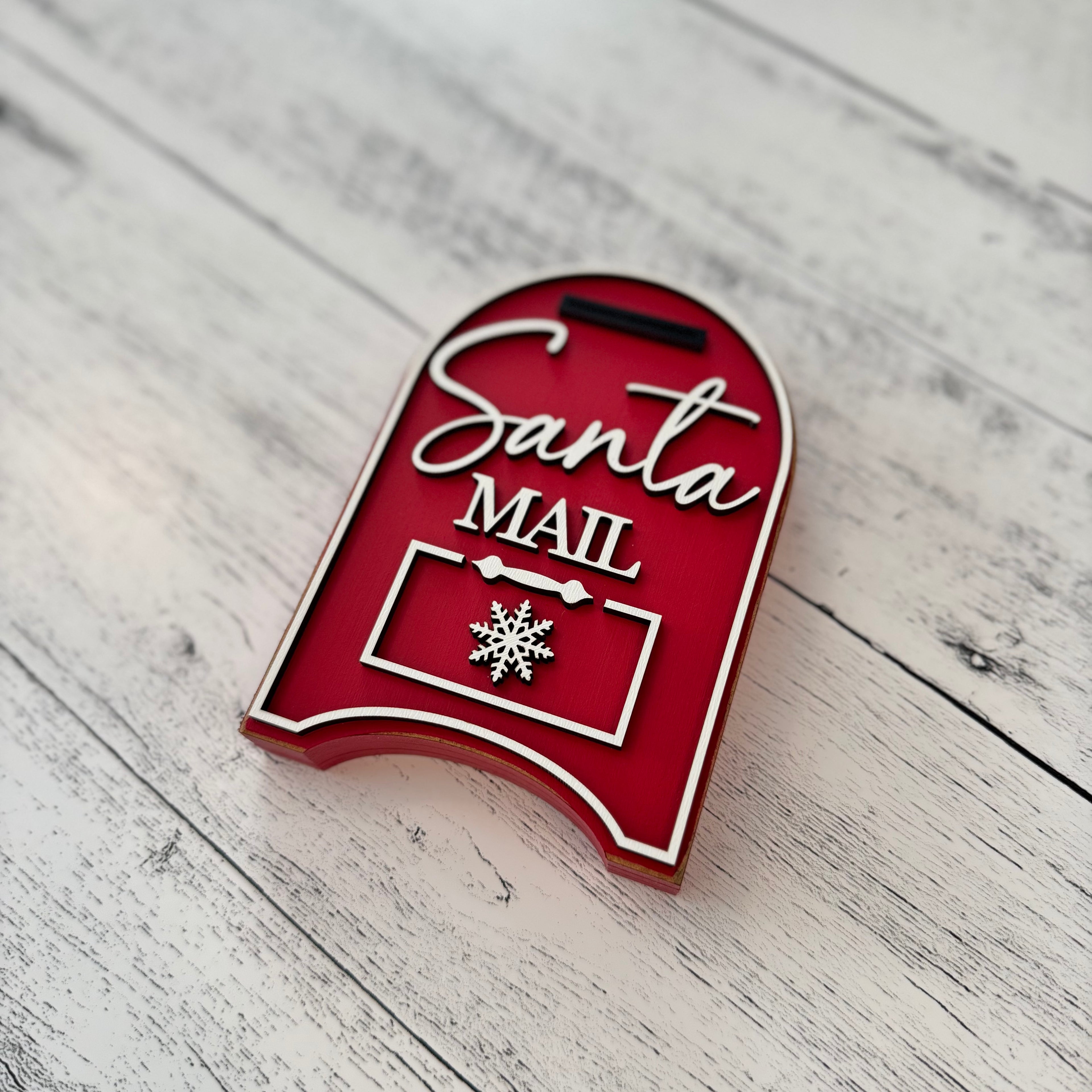 Santa Mail Chunky Wood Shelf Sitter