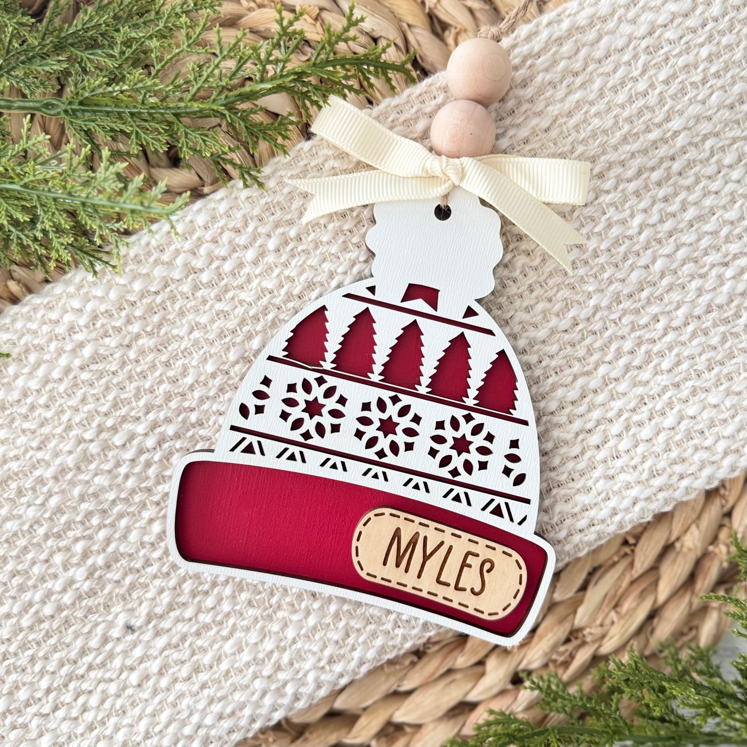 Personalized Winter Hat Christmas Ornament