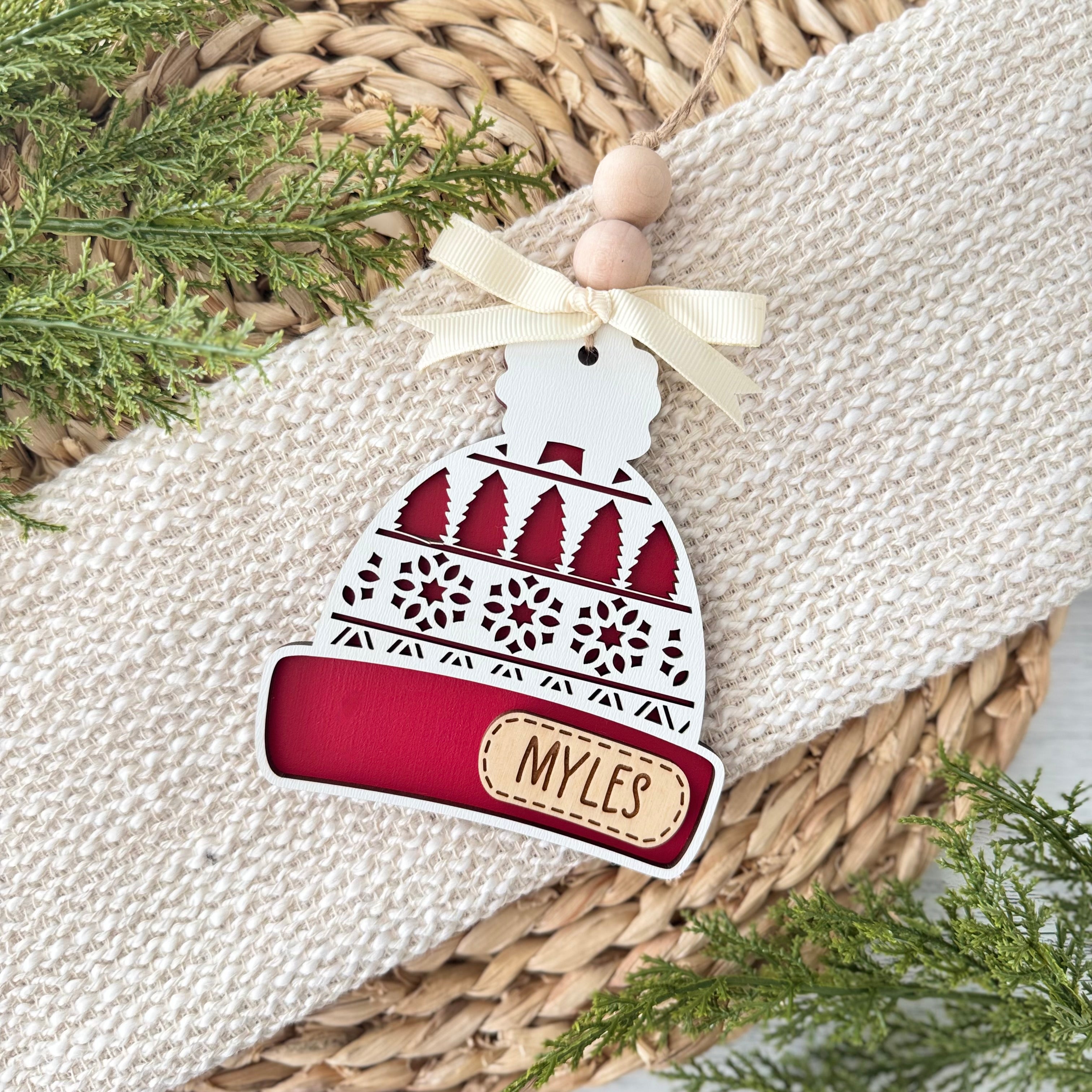 Personalized Winter Hat Christmas Ornament