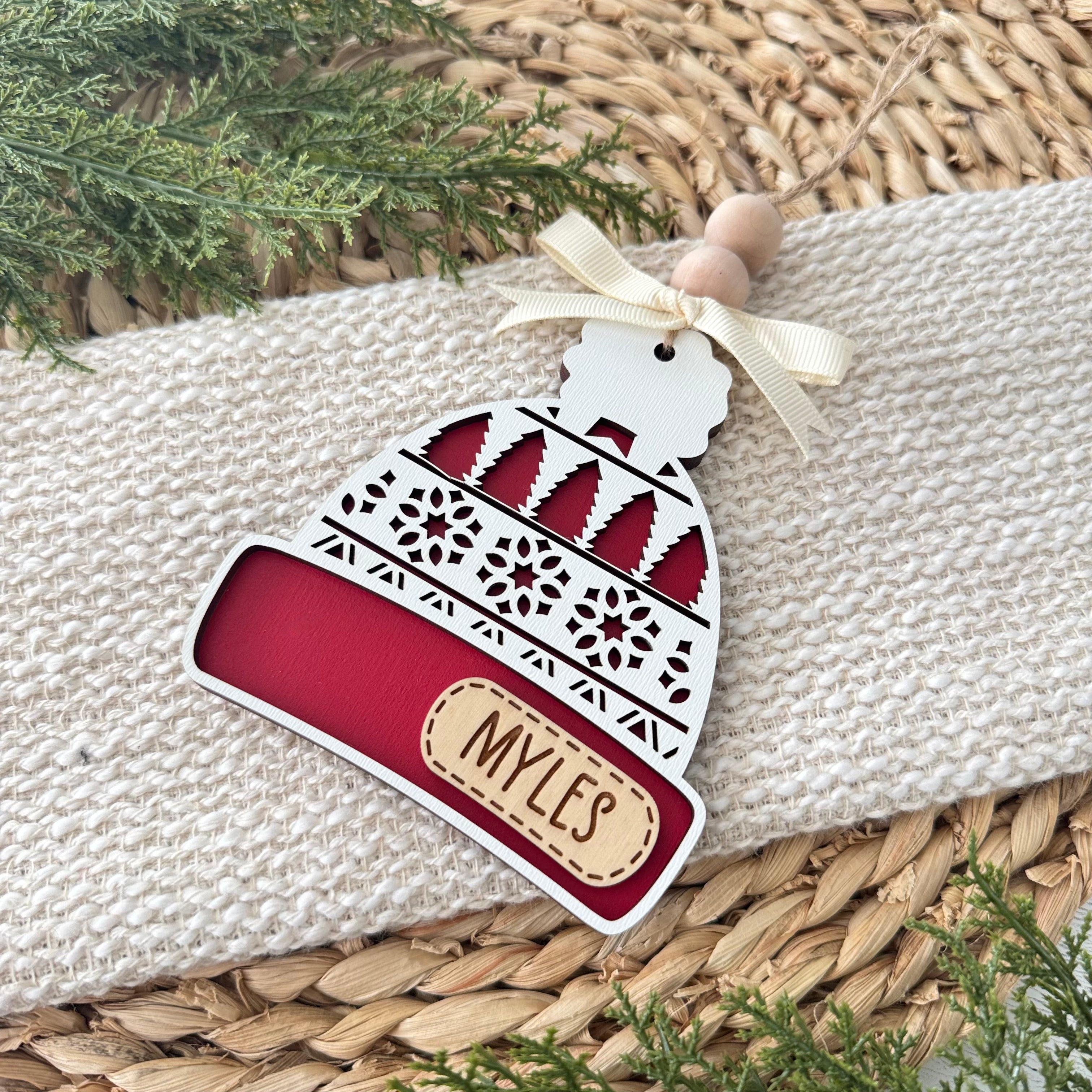 Personalized Winter Hat Christmas Ornament
