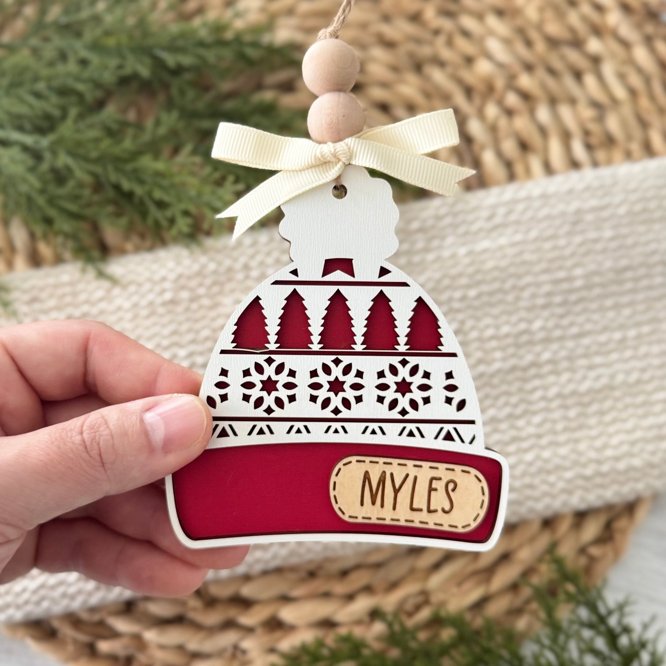 Personalized Winter Hat Christmas Ornament