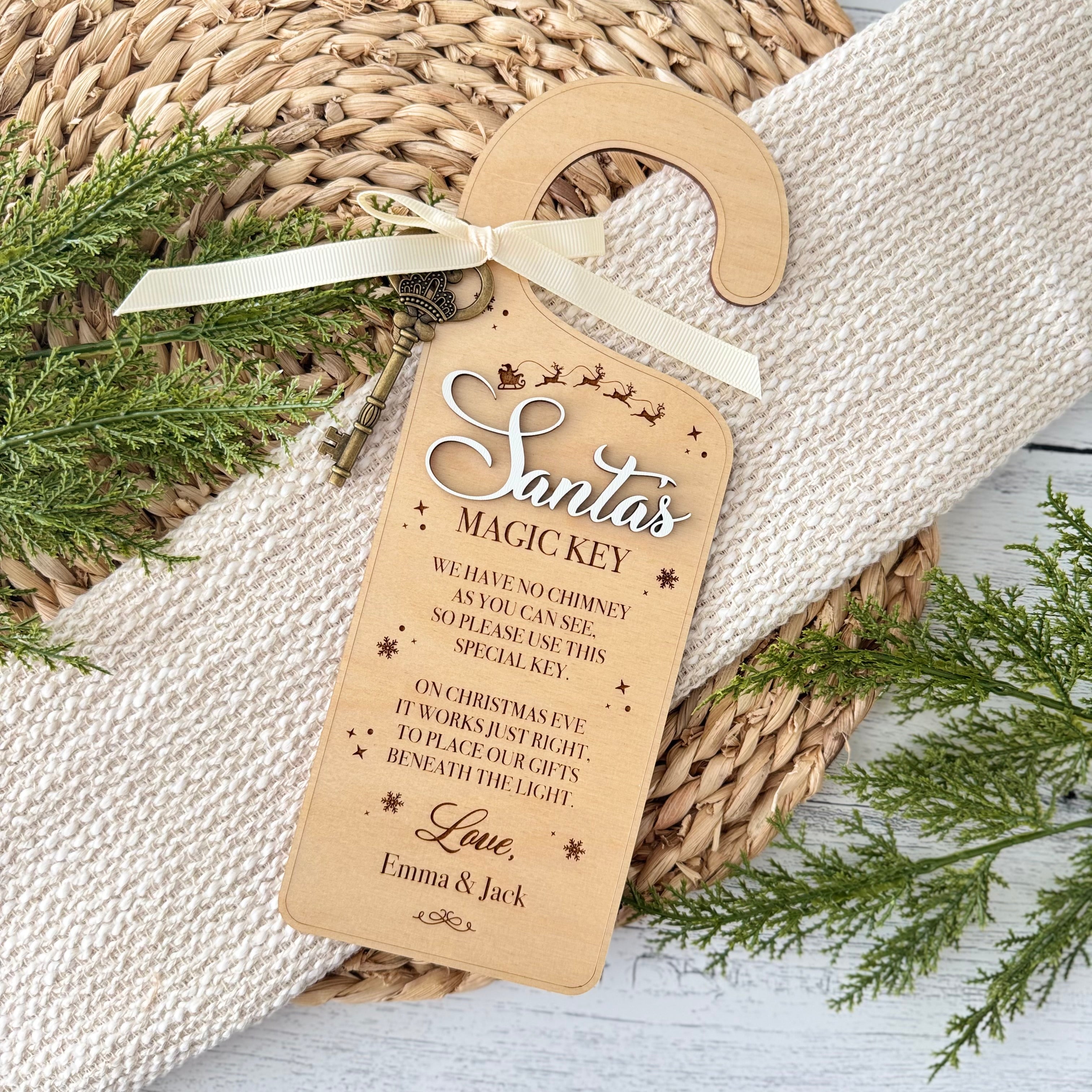 Personalized Santa Magic Key Door Hanger