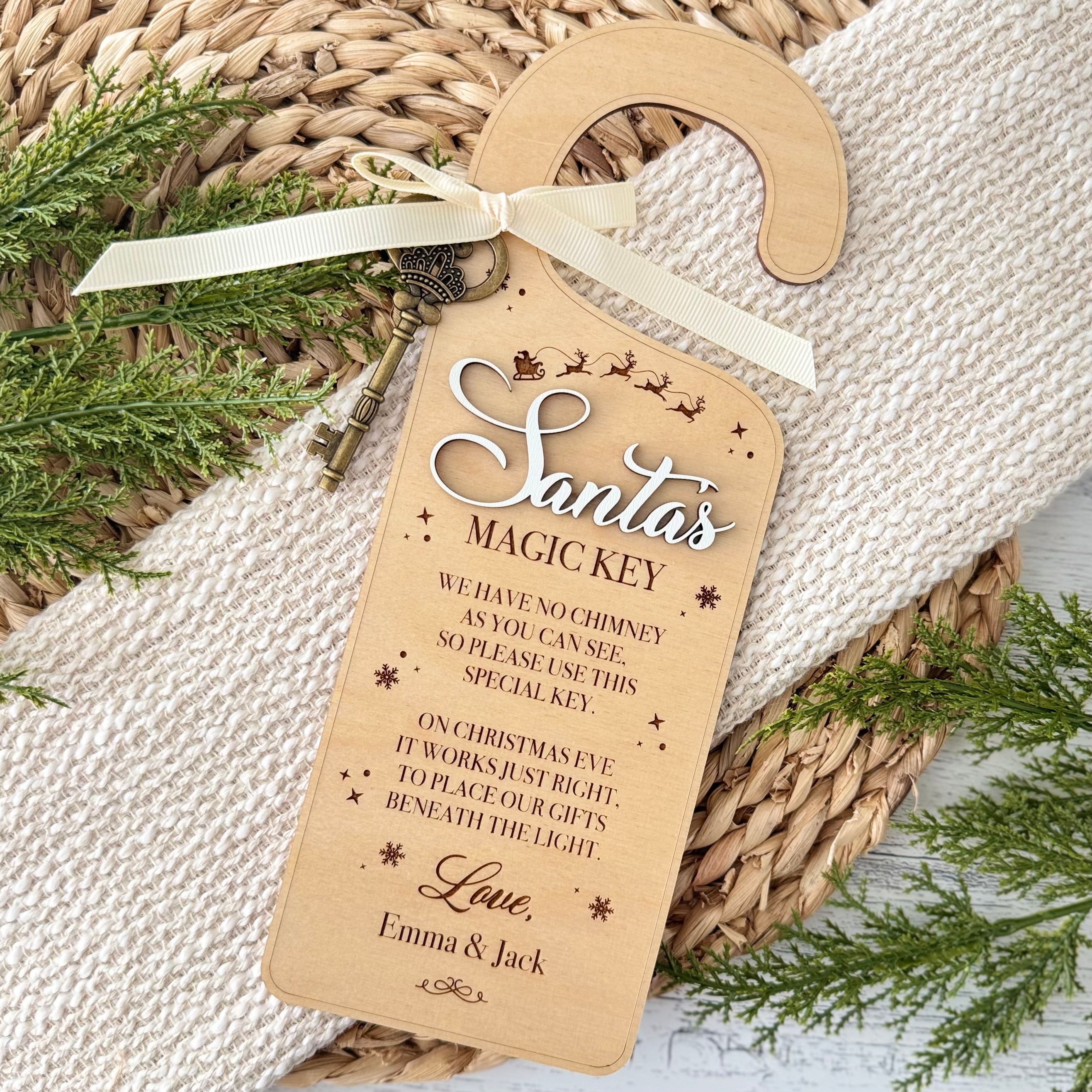 Personalized Santa Magic Key Door Hanger