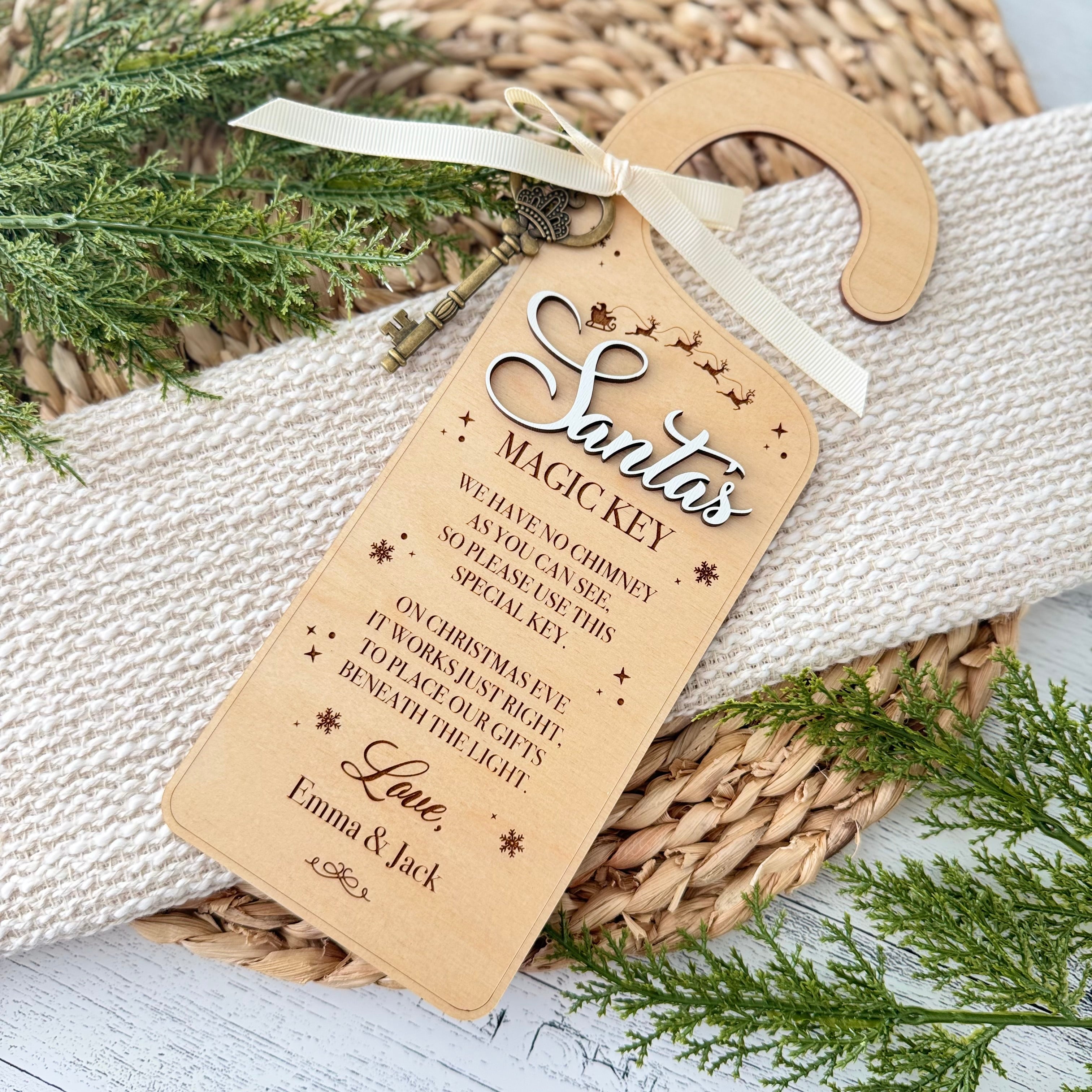 Personalized Santa Magic Key Door Hanger