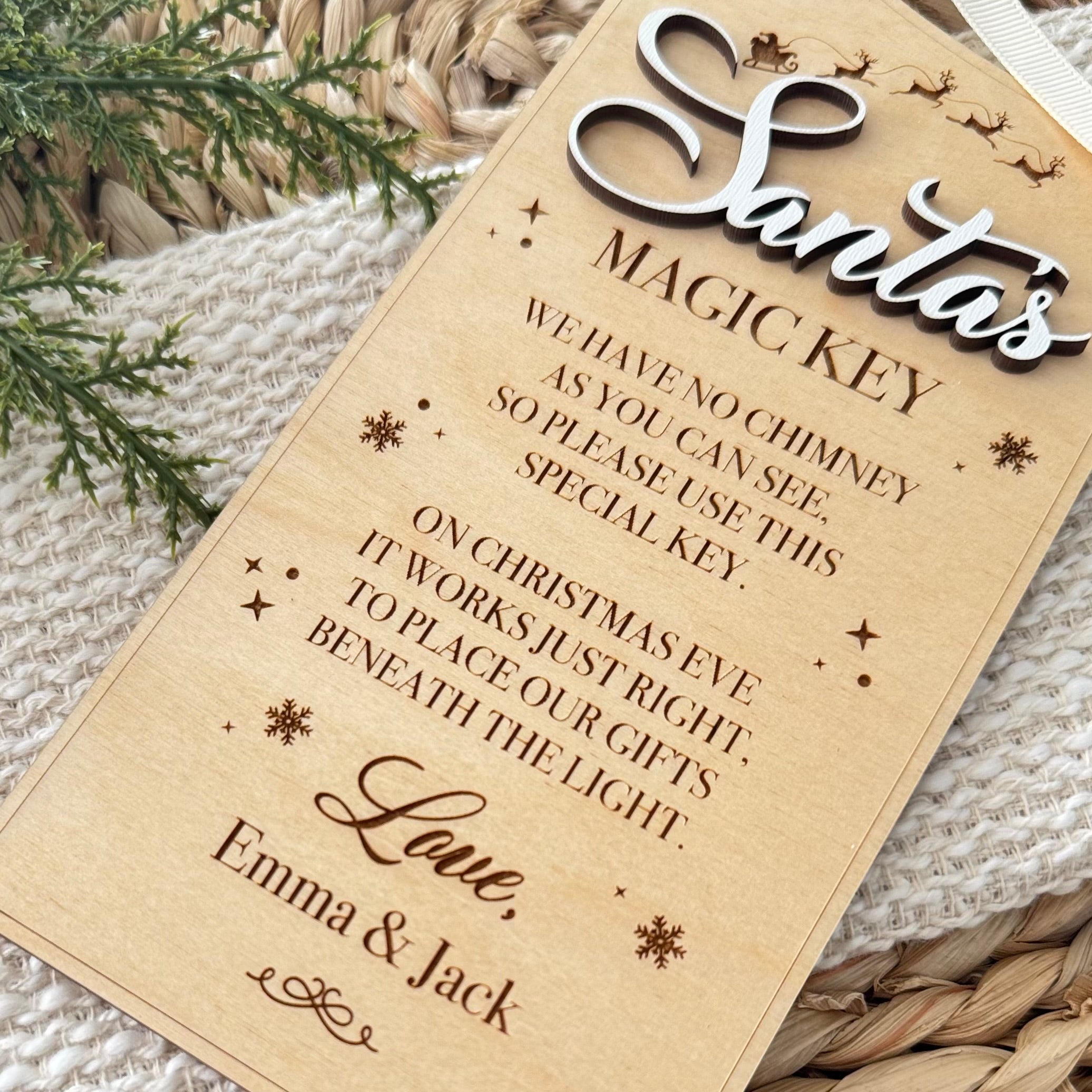 Personalized Santa Magic Key Door Hanger