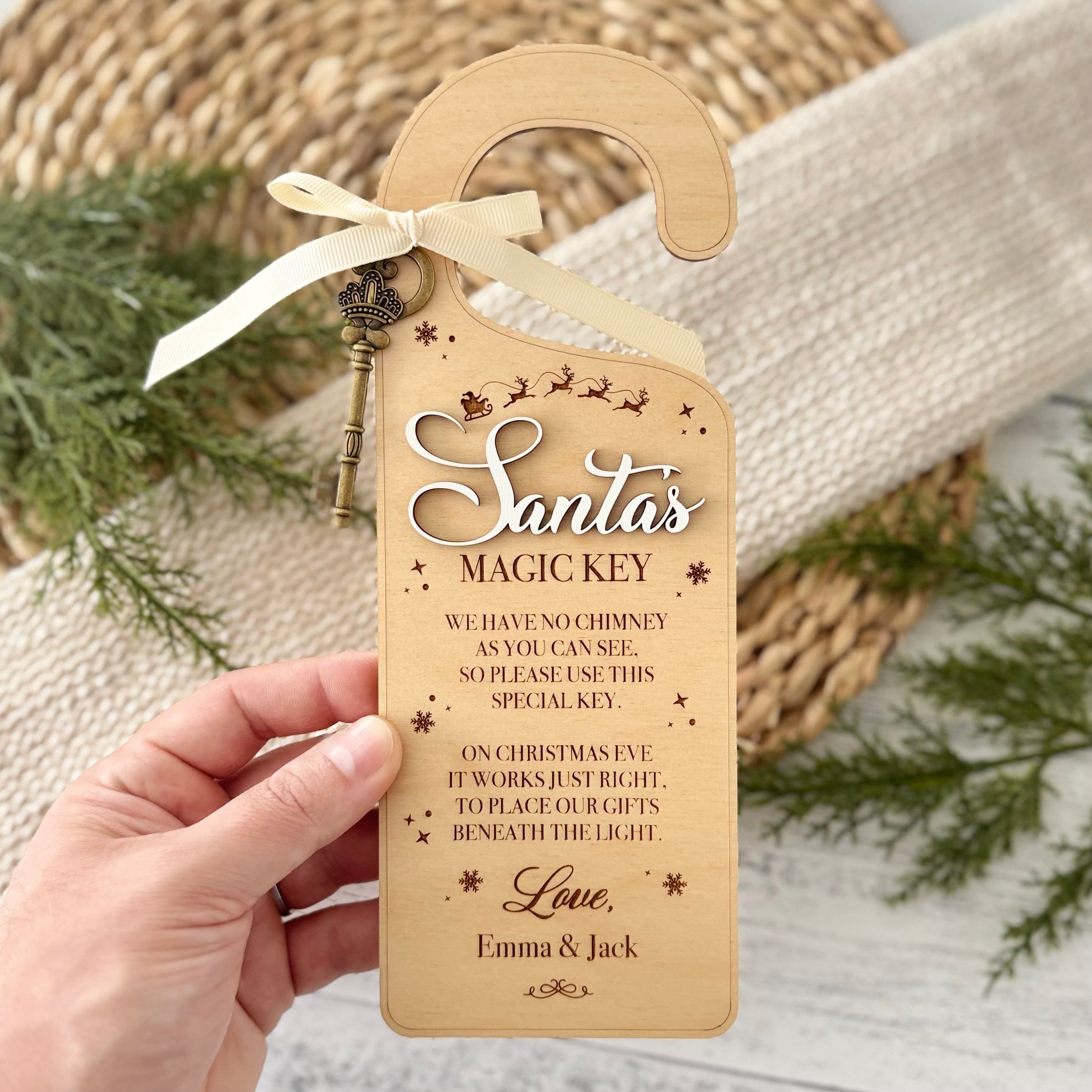 Personalized Santa Magic Key Door Hanger