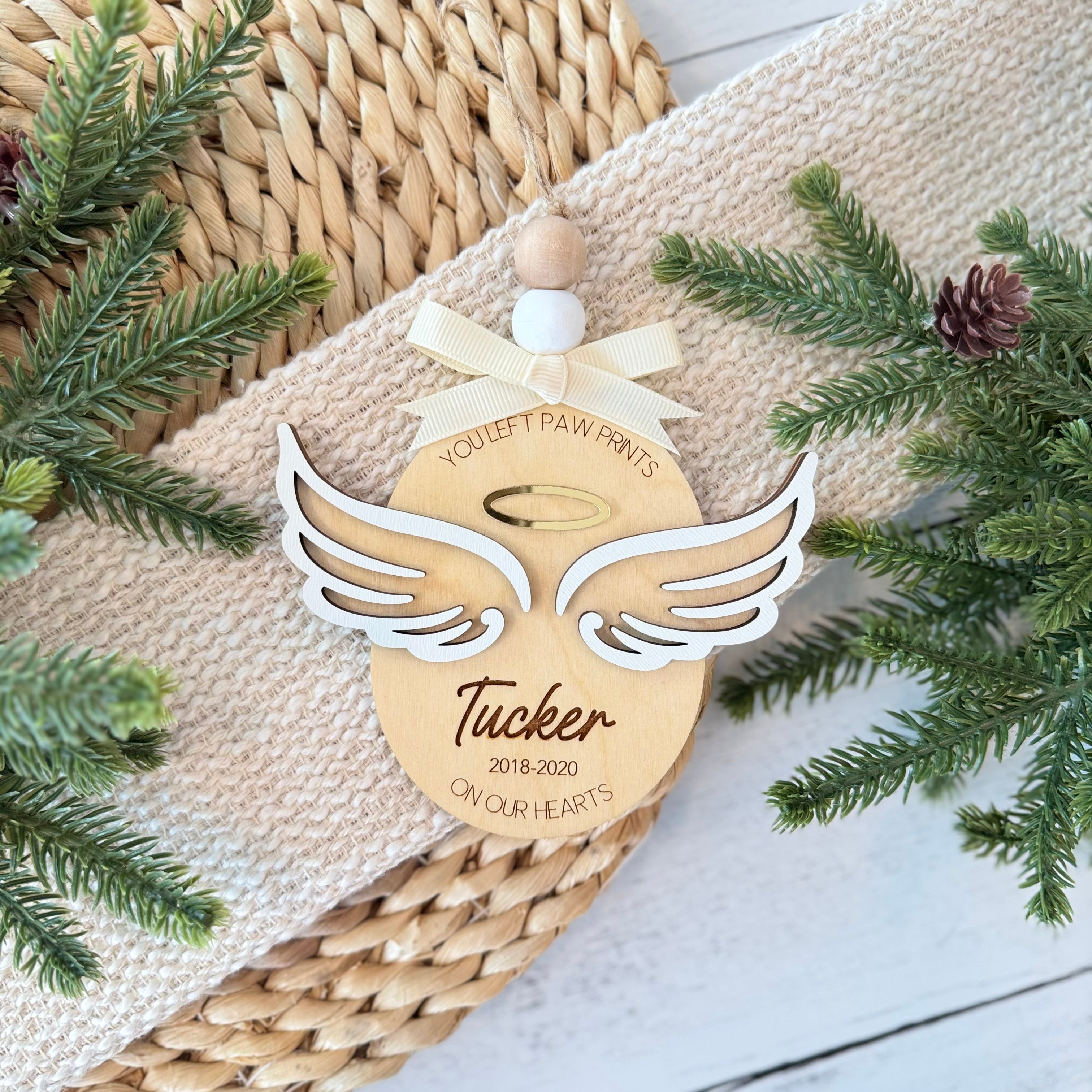 Personalized Pet Memorial Angel Ornament