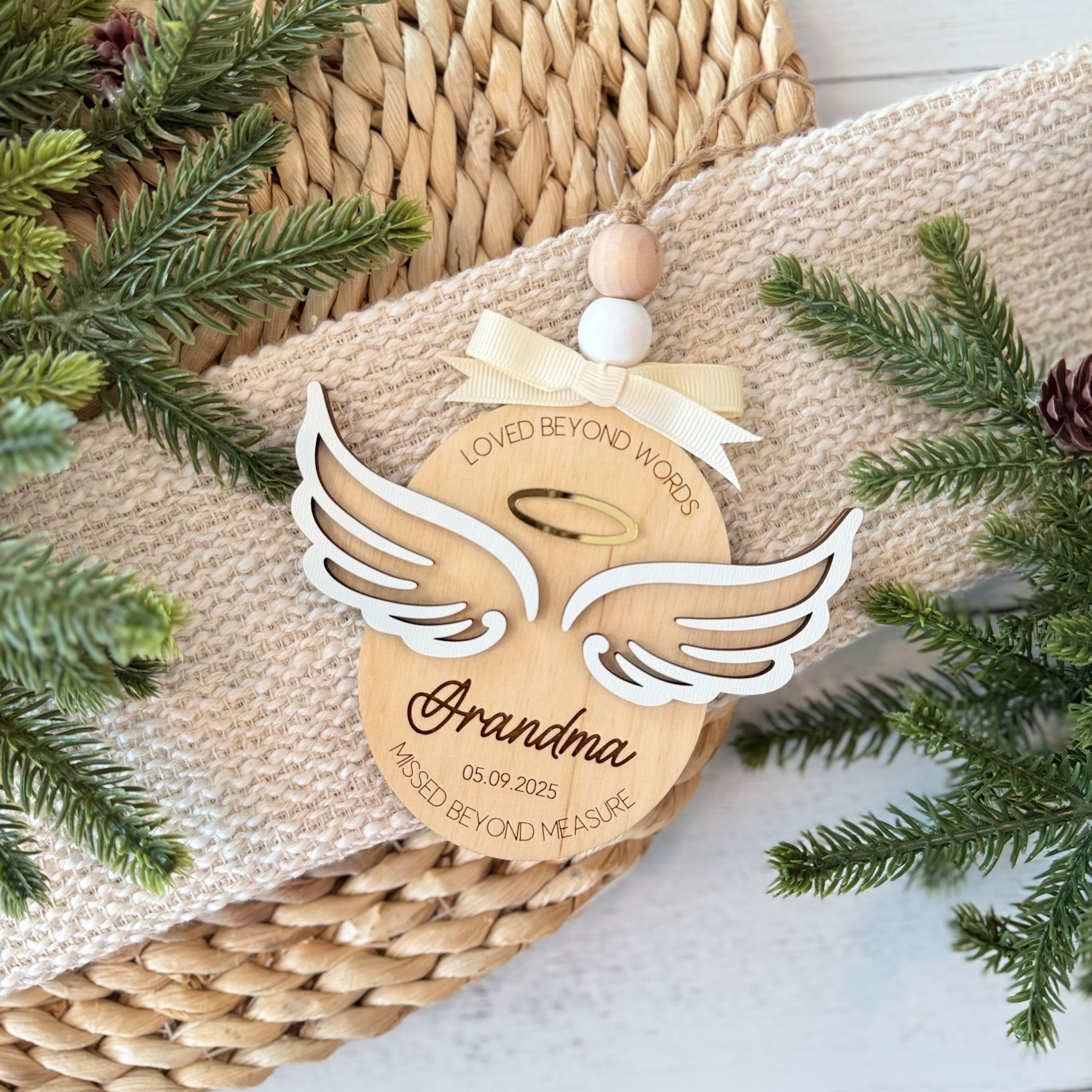 Personalized Angel Wings Memorial Ornament