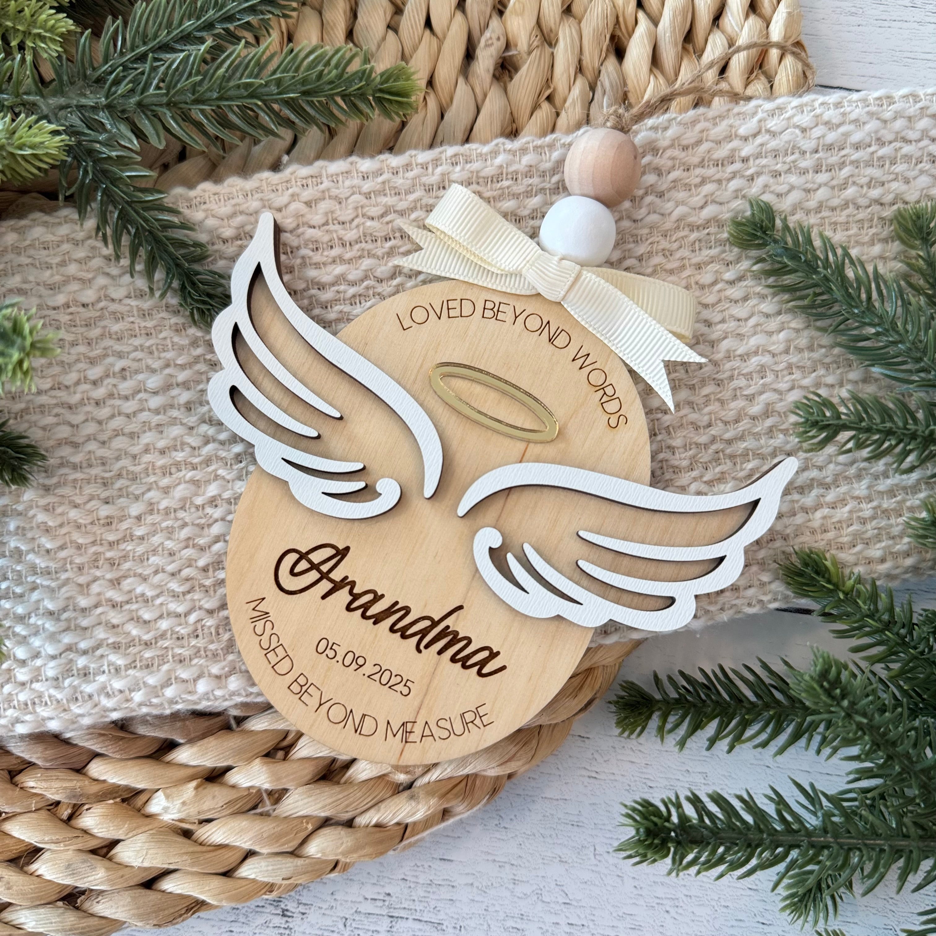 Personalized Angel Wings Memorial Ornament