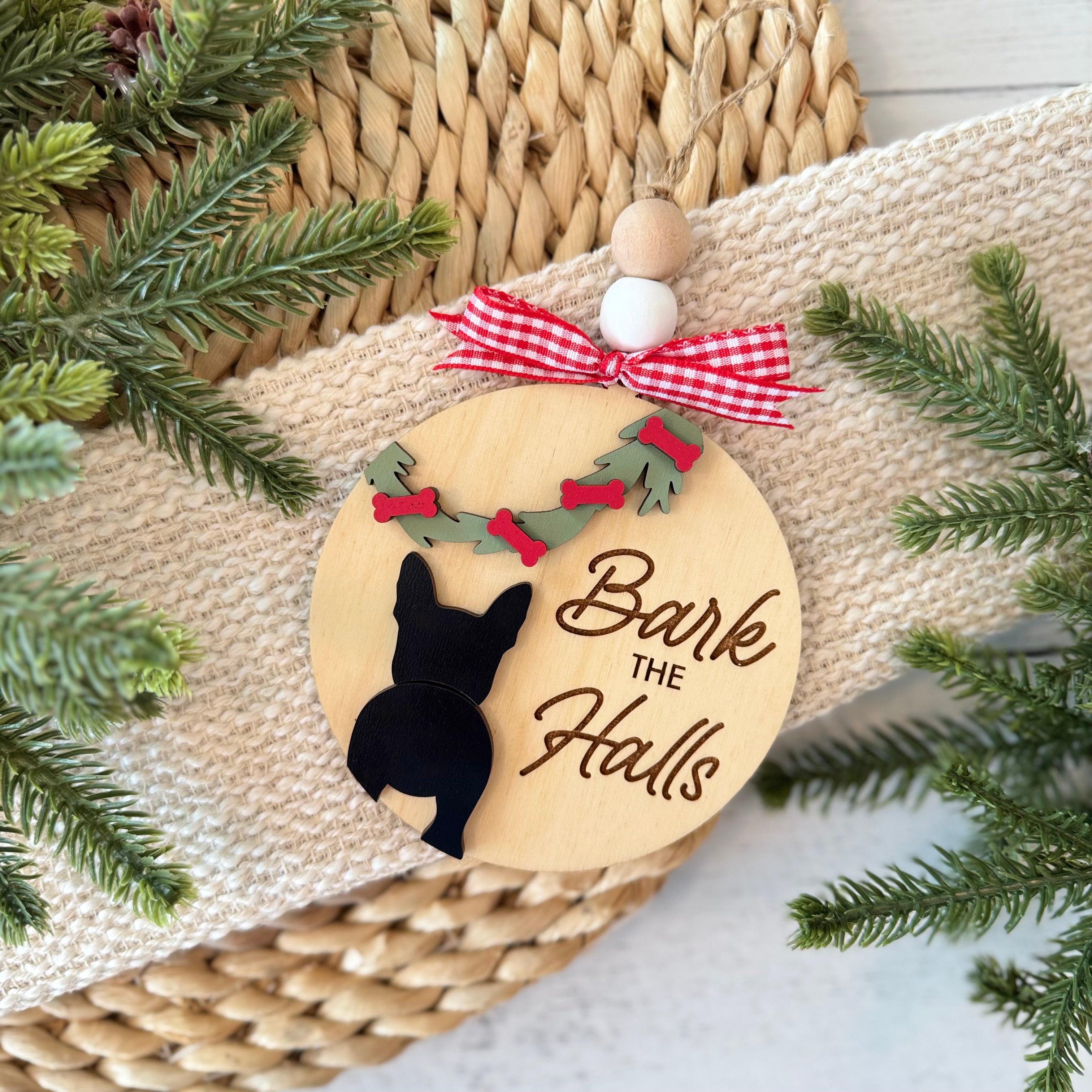 Personalized Bark the Halls Dog Ornament