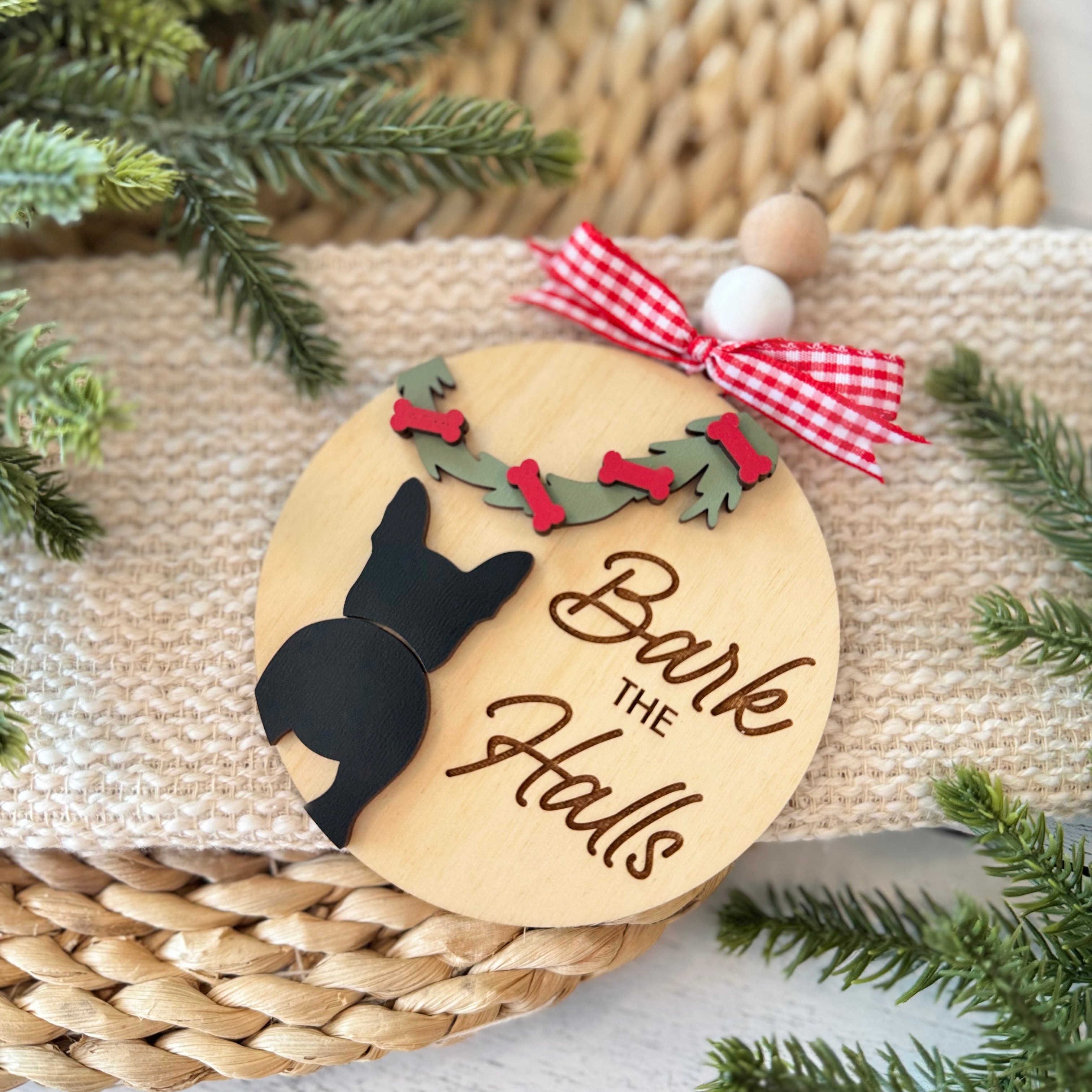 Personalized Bark the Halls Dog Ornament