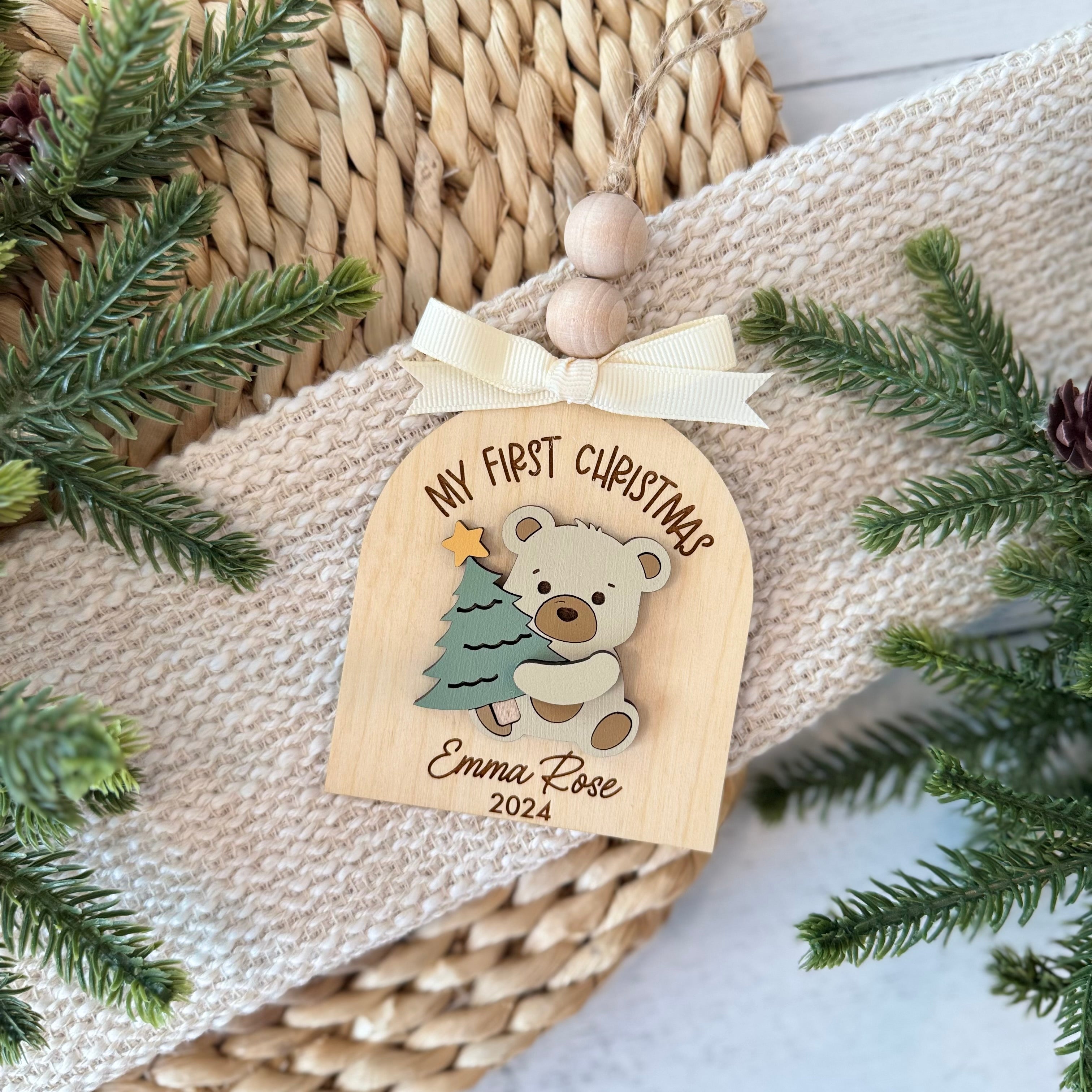 Personalized My First Christmas Teddy Bear Ornament