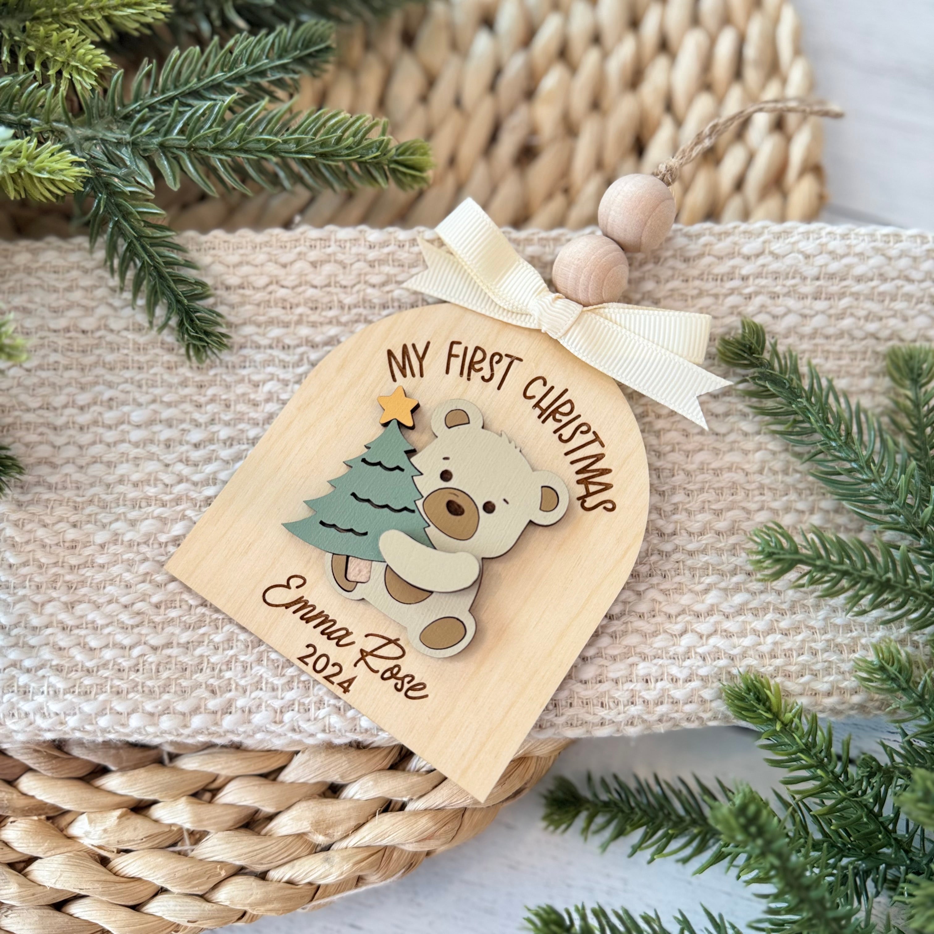 Personalized My First Christmas Teddy Bear Ornament
