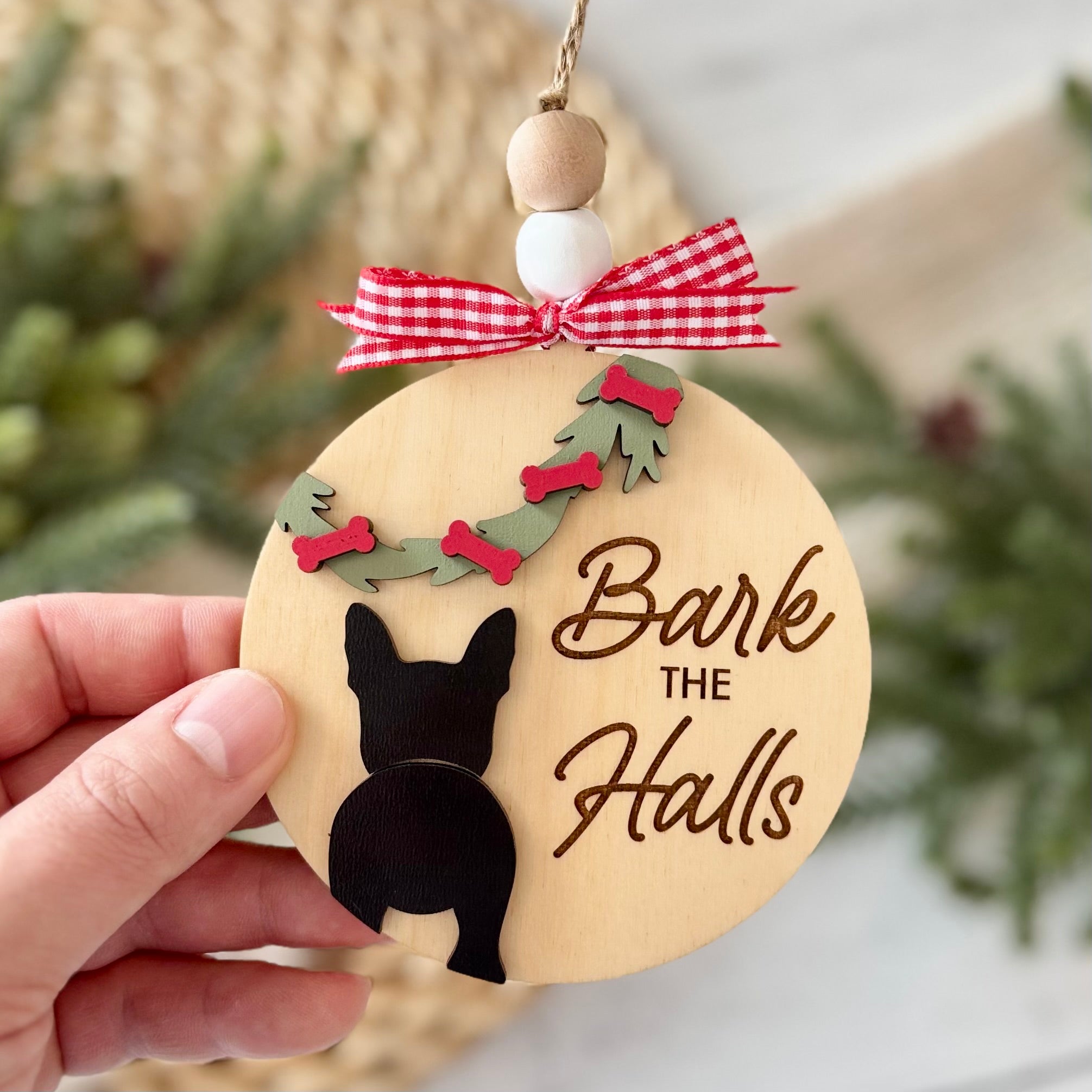 Personalized Bark the Halls Dog Ornament