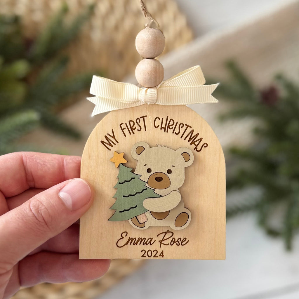 Personalized My First Christmas Teddy Bear Ornament