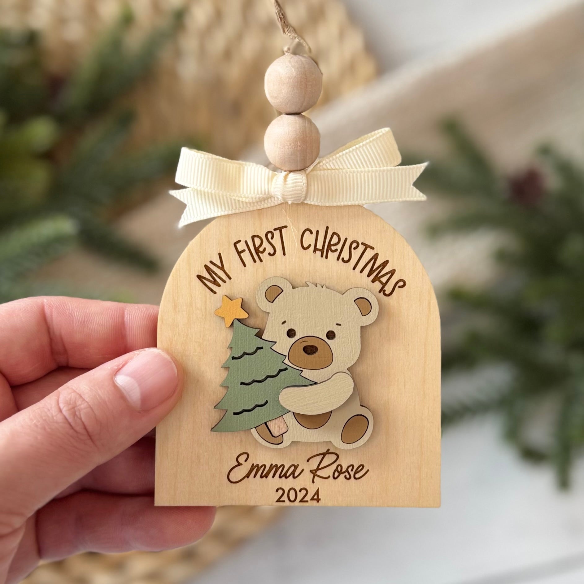 Personalized My First Christmas Teddy Bear Ornament