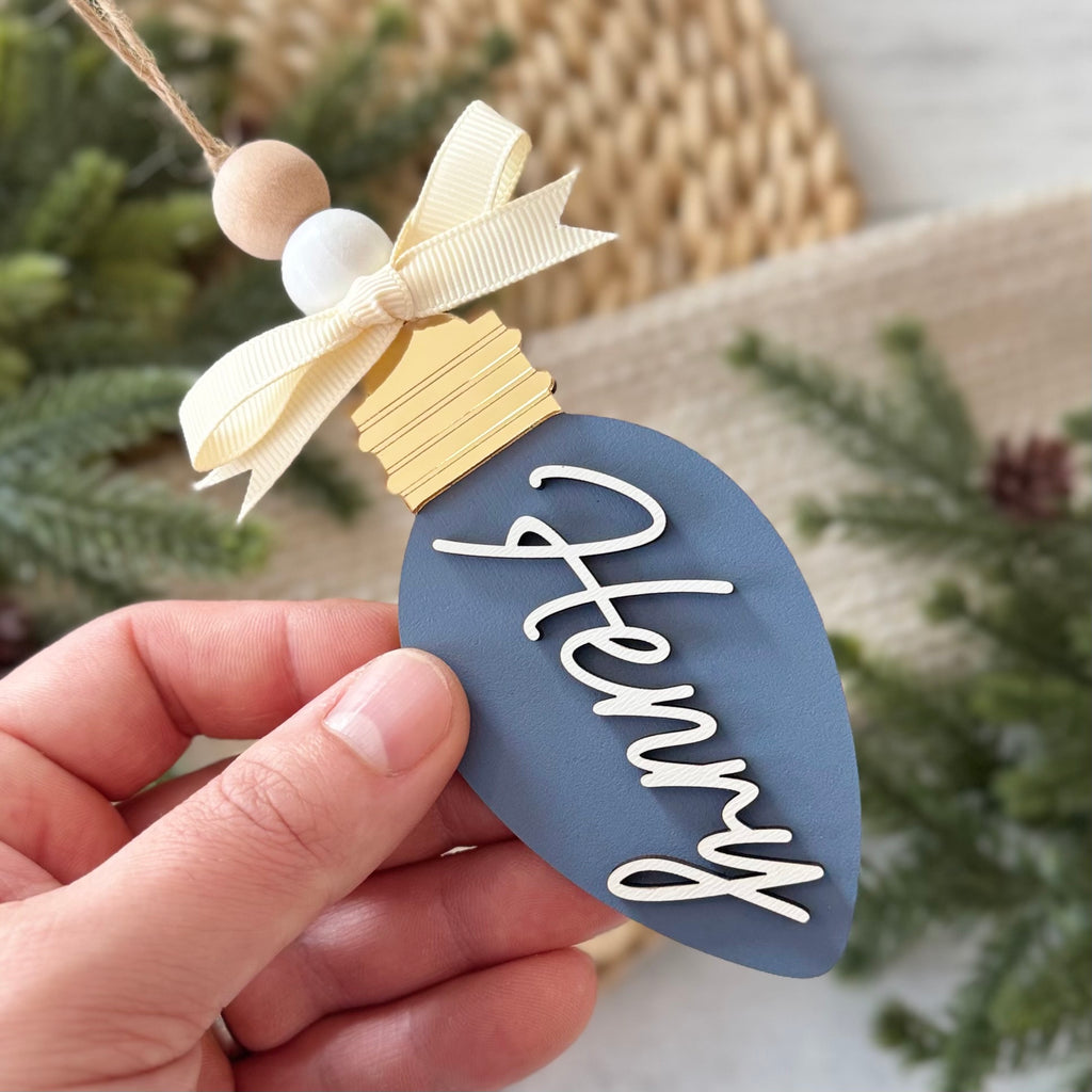 Personalized Vintage Light Bulb Ornament
