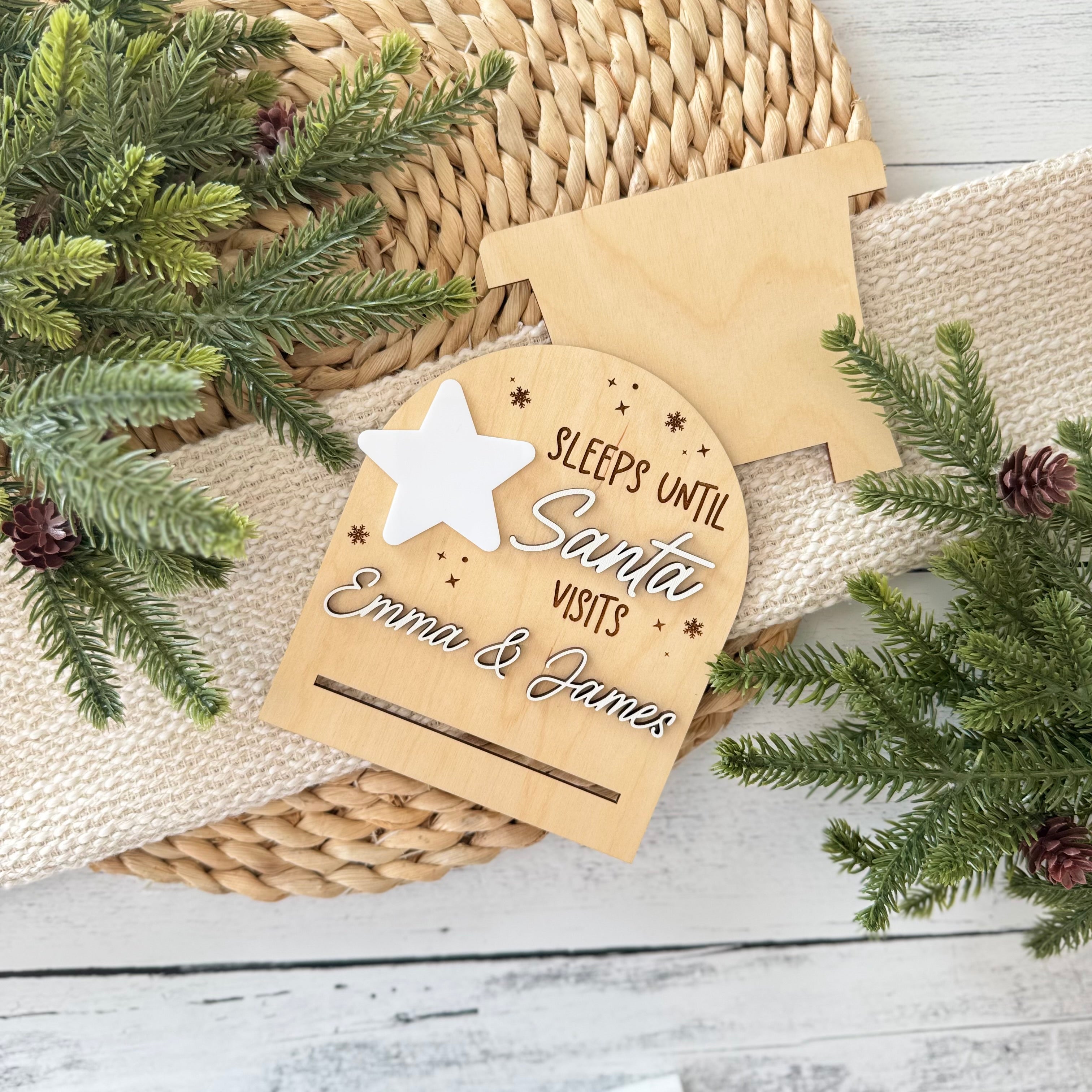 Personalized Sleeps Until Santa Countdown Sign
