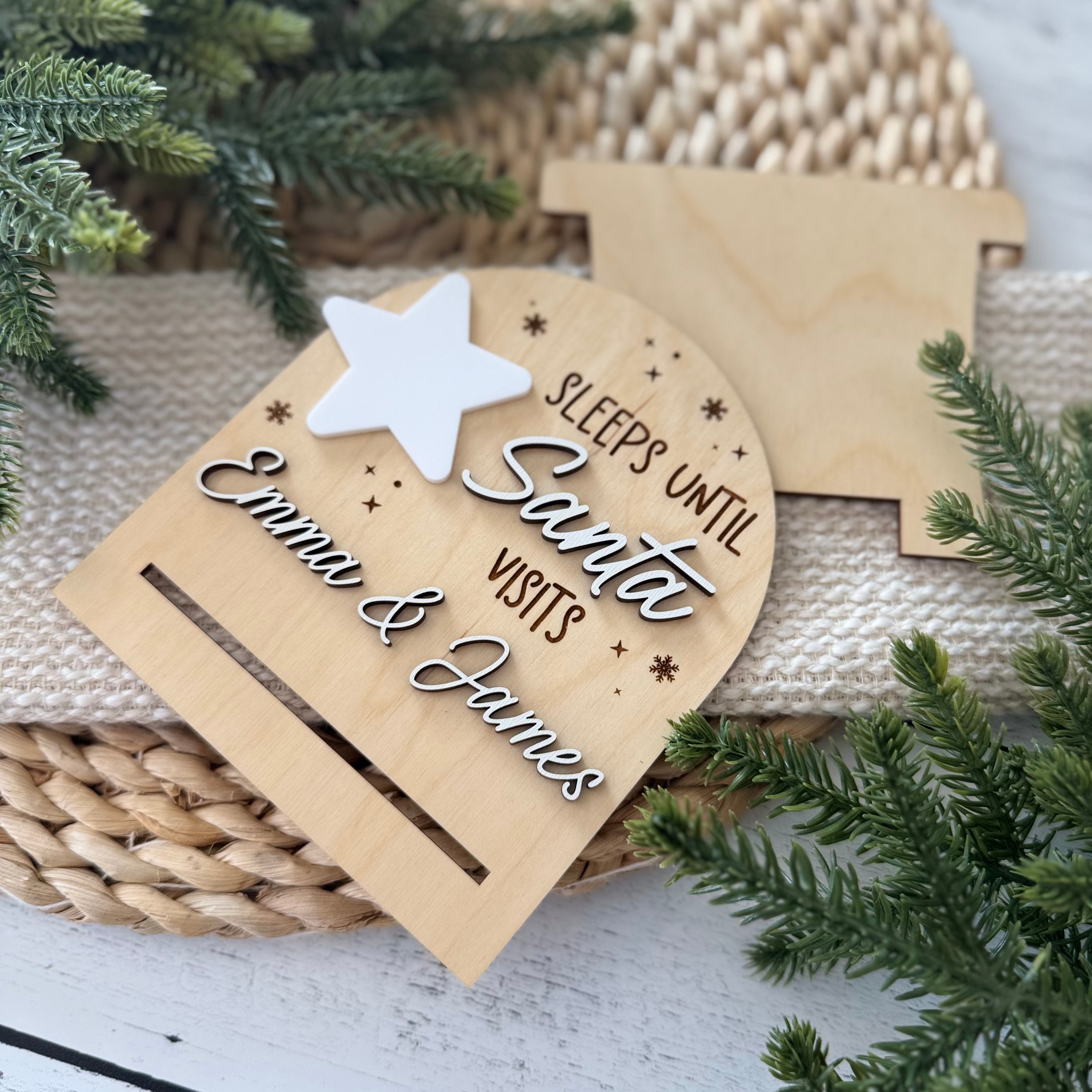Personalized Sleeps Until Santa Countdown Sign
