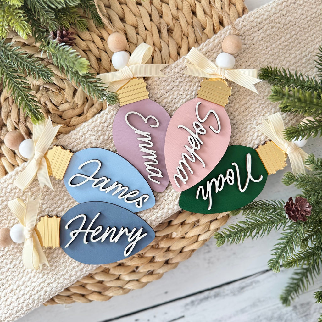 Personalized Vintage Light Bulb Ornament