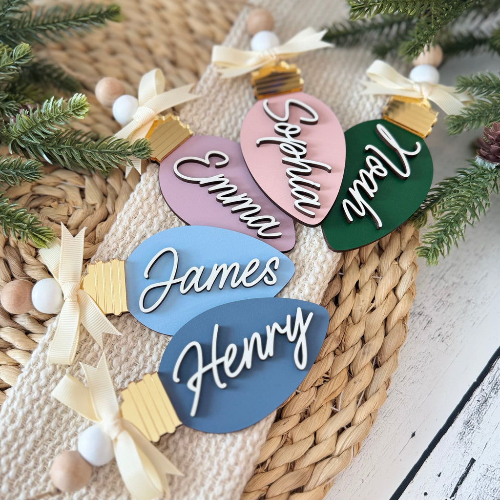 Personalized Vintage Light Bulb Ornament