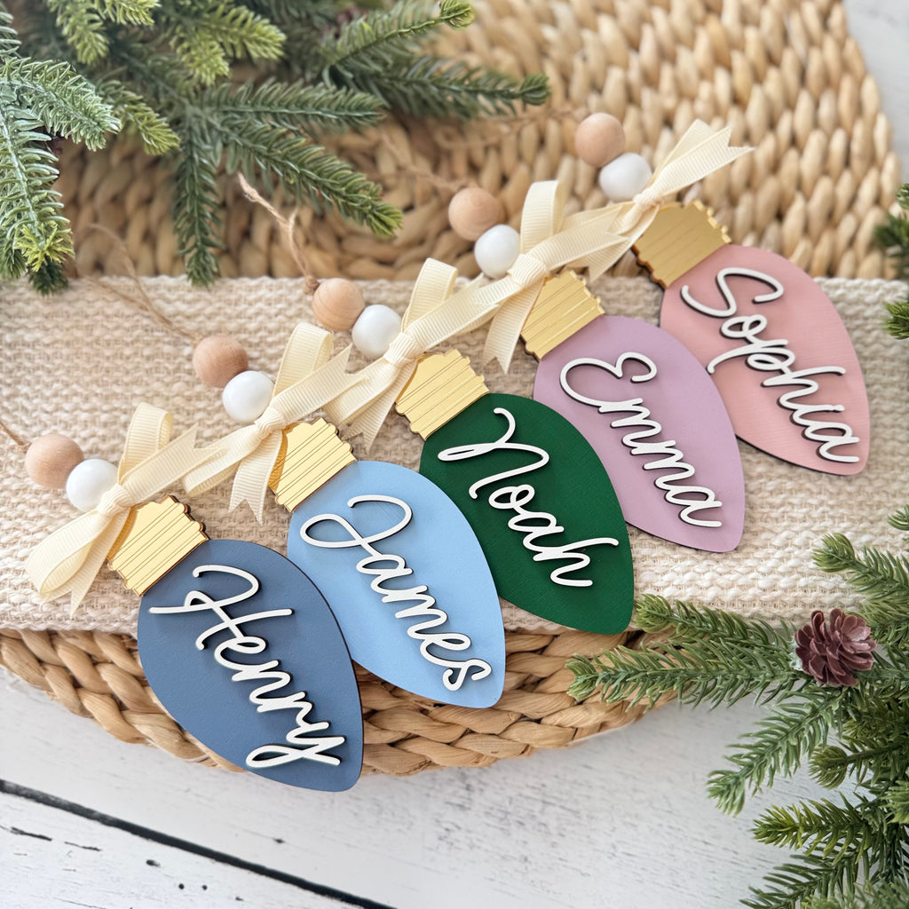 Personalized Vintage Light Bulb Ornament