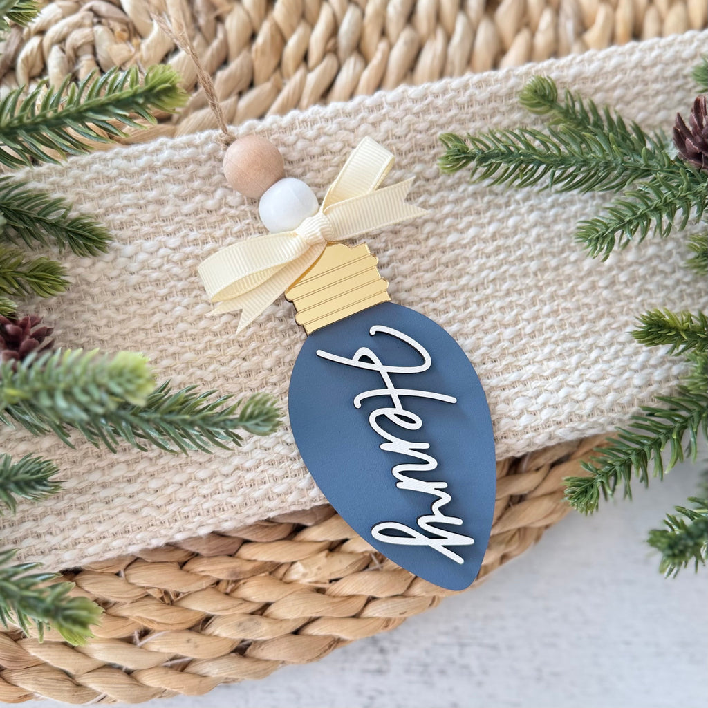 Personalized Vintage Light Bulb Ornament