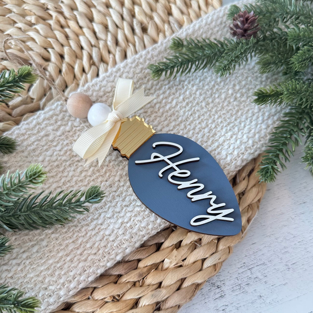 Personalized Vintage Light Bulb Ornament
