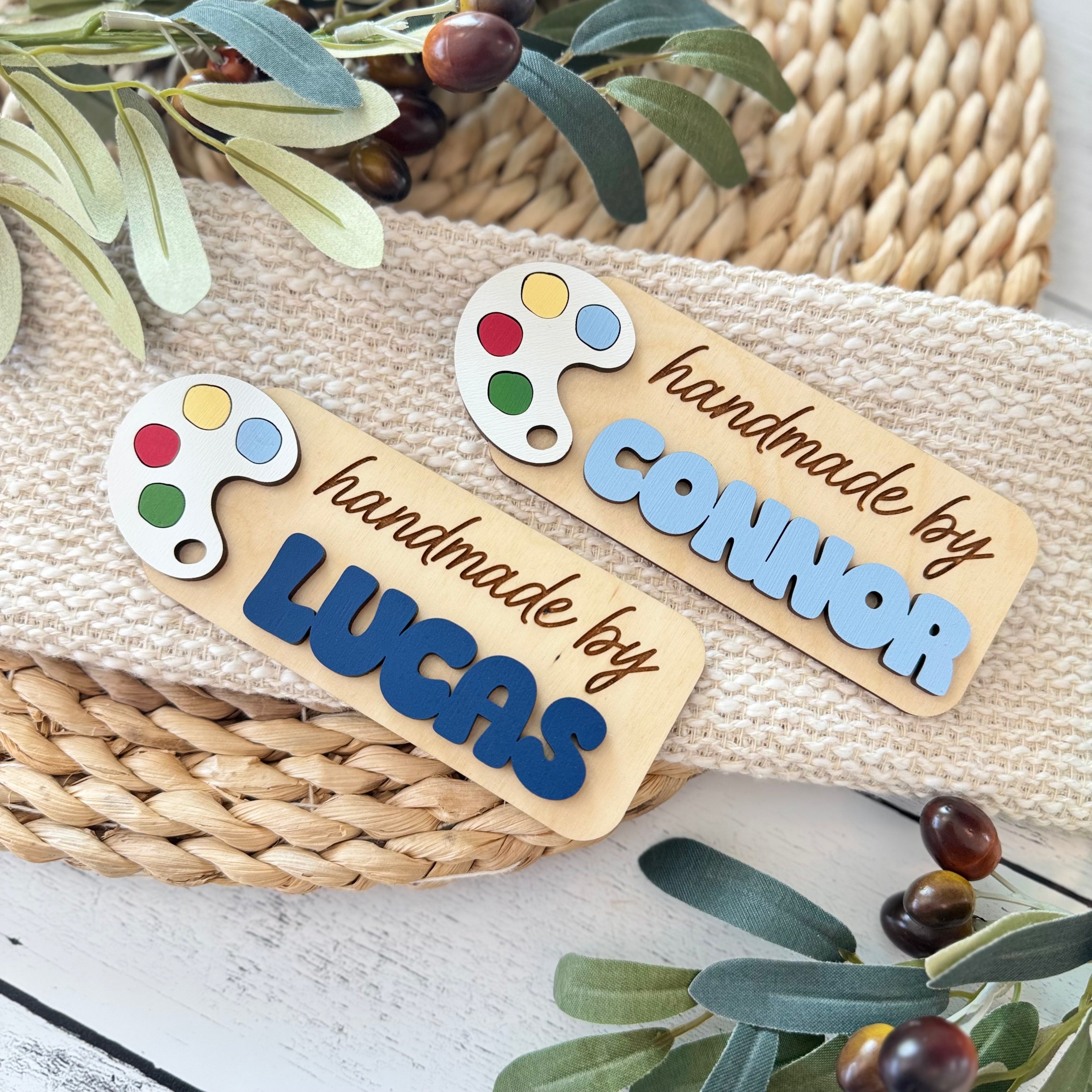 Personalized 'Handmade By' Kids Artwork Magnet