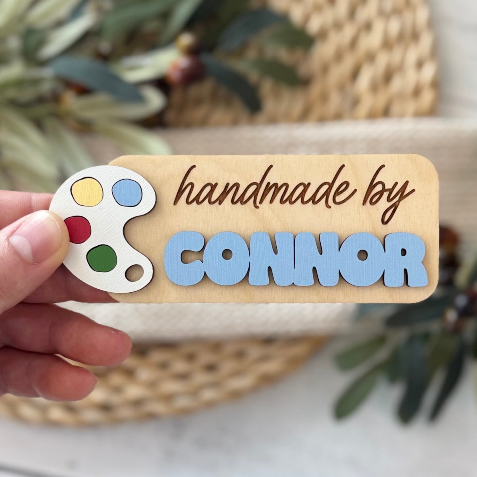 Personalized 'Handmade By' Kids Artwork Magnet