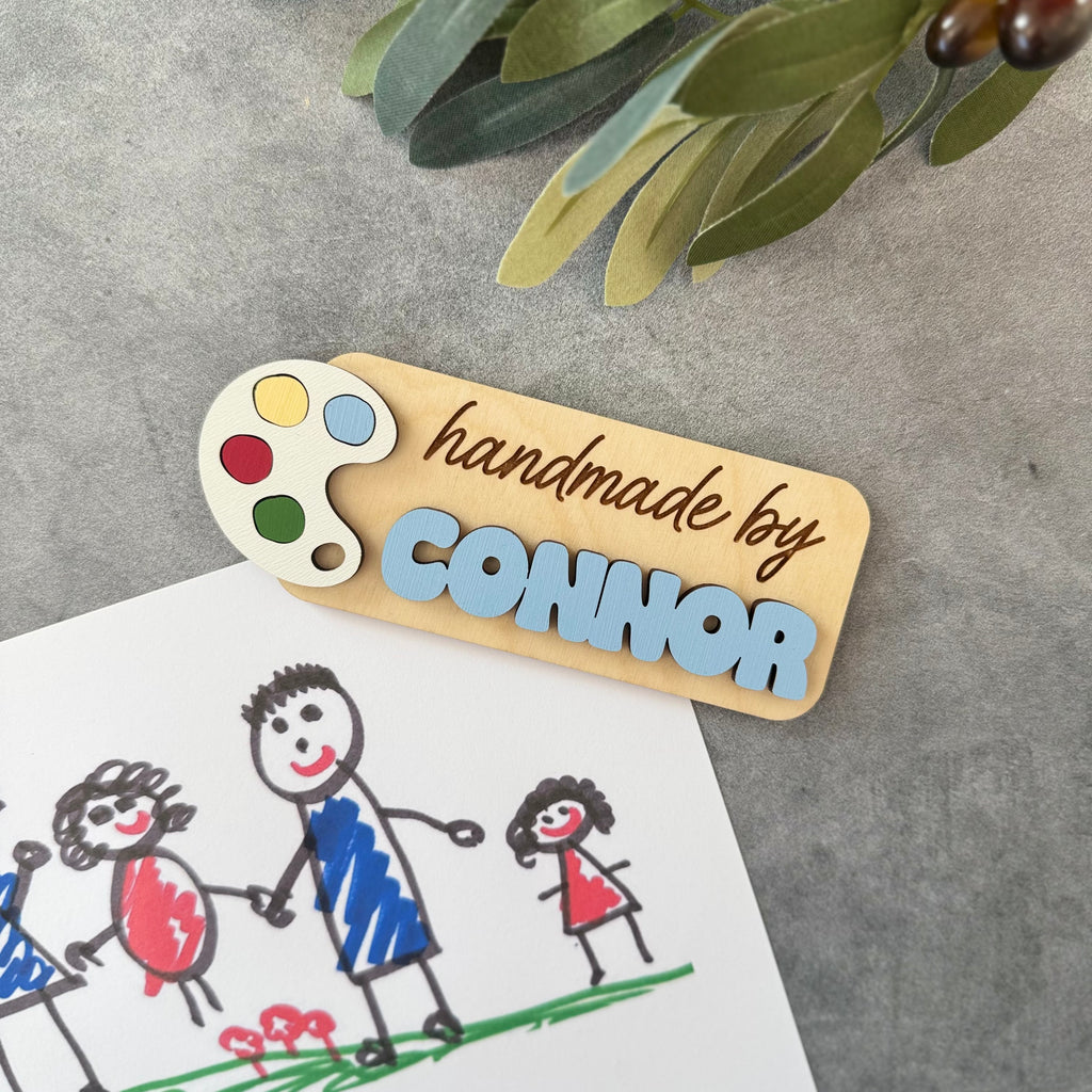Personalized 'Handmade By' Kids Artwork Magnet