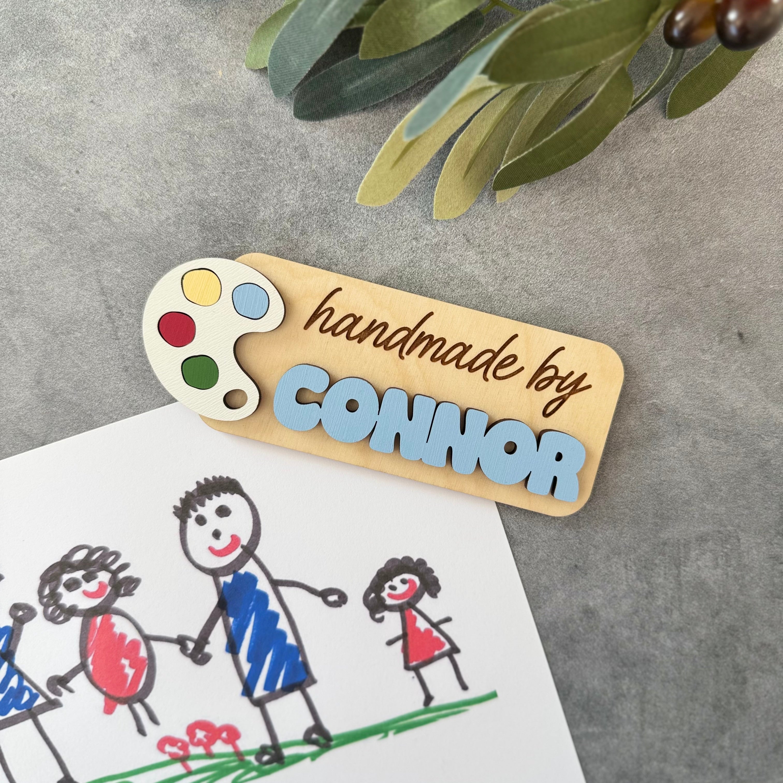 Personalized 'Handmade By' Kids Artwork Magnet