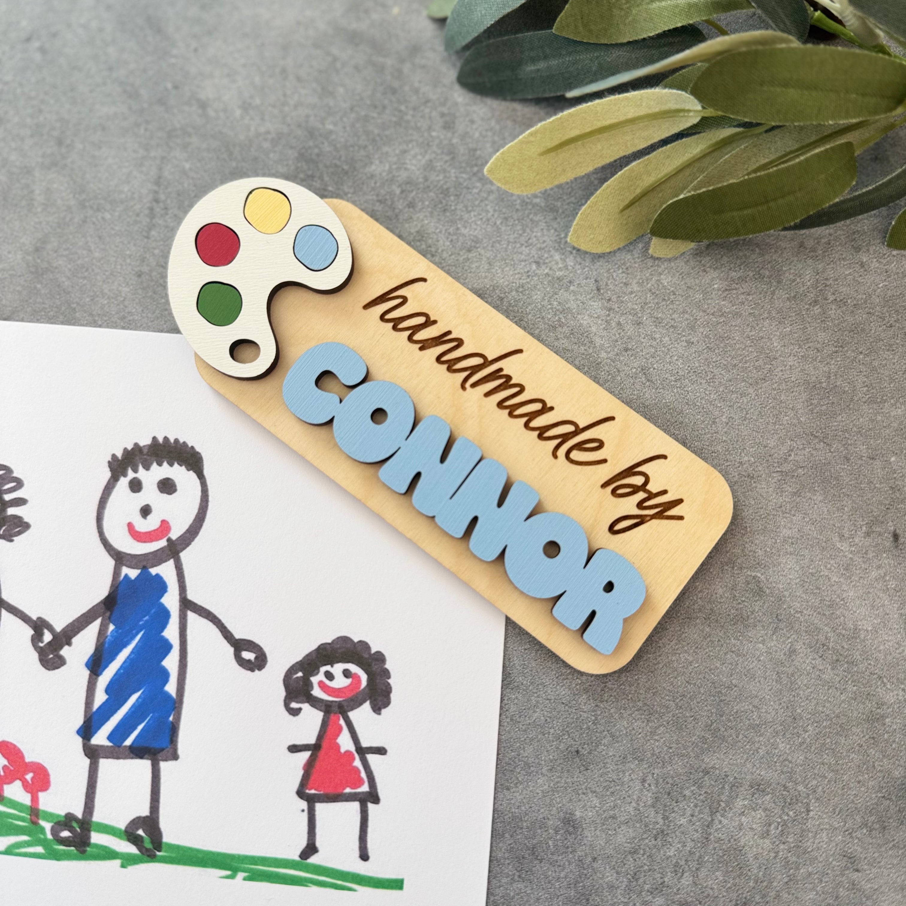 Personalized 'Handmade By' Kids Artwork Magnet