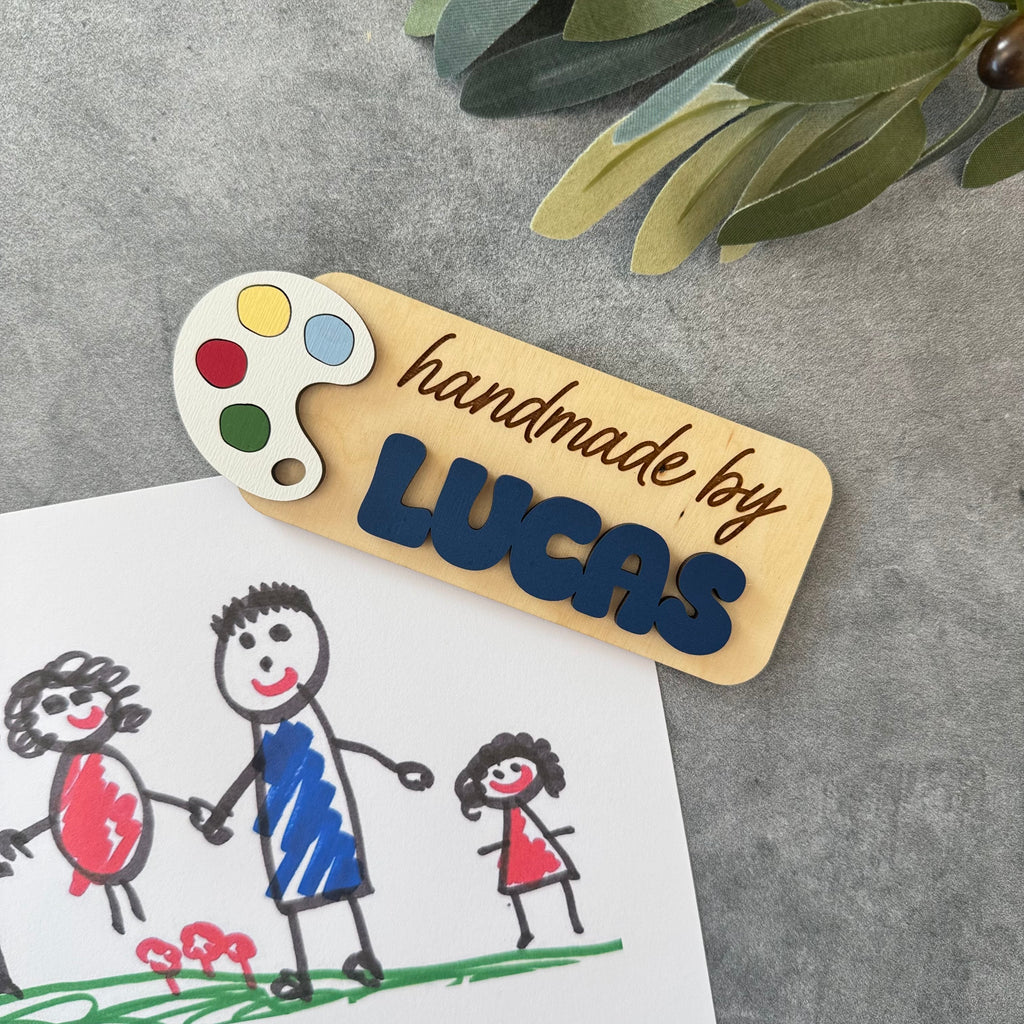 Personalized 'Handmade By' Kids Artwork Magnet