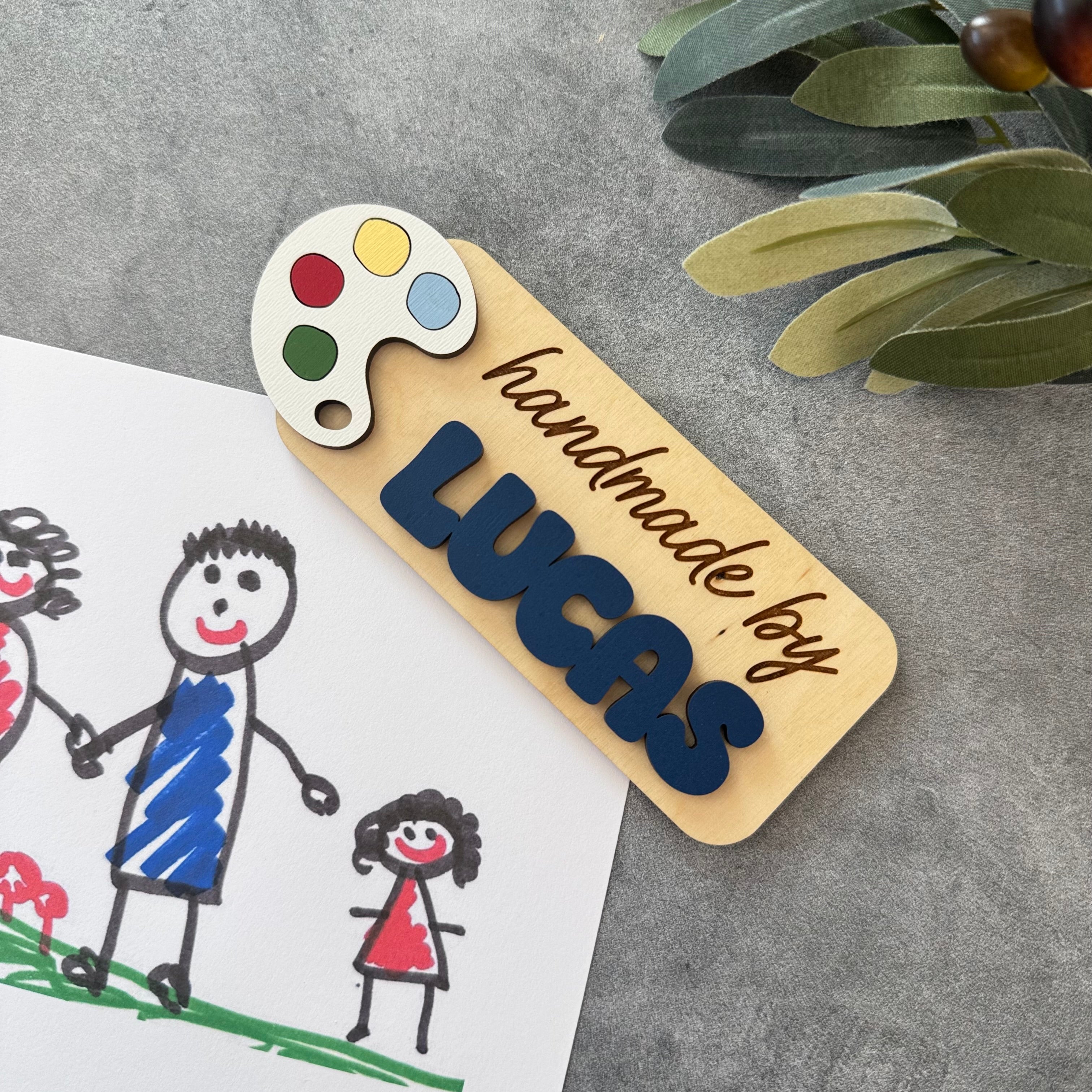 Personalized 'Handmade By' Kids Artwork Magnet