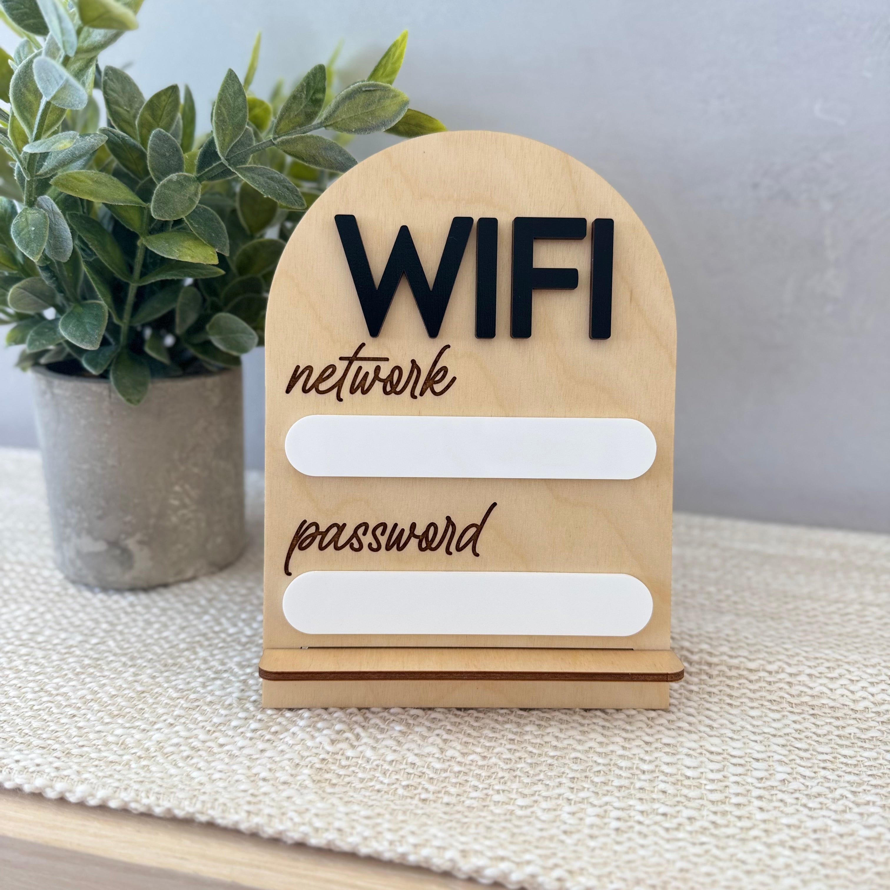 WiFi Network and Password Dry Erase Sign