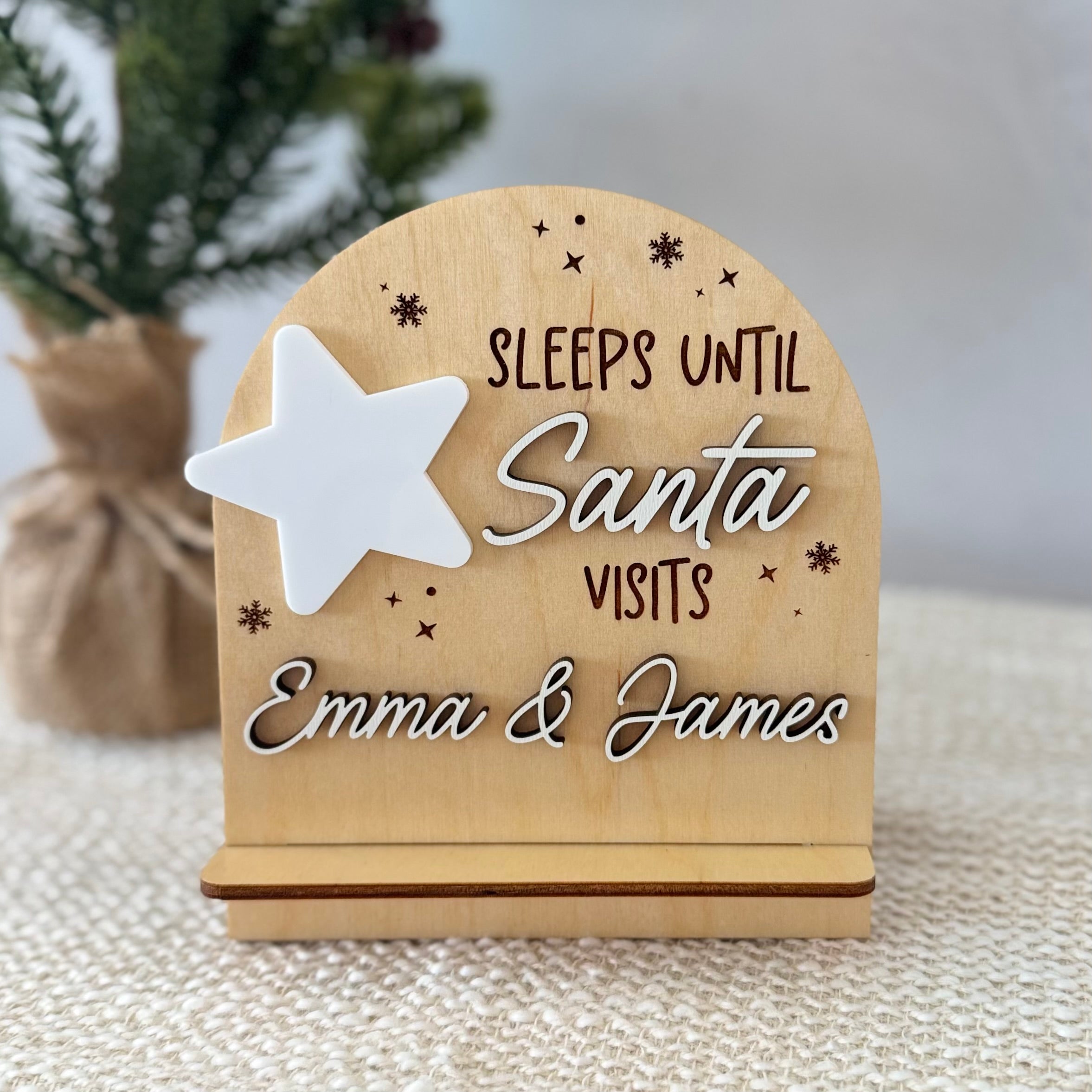 Personalized Sleeps Until Santa Countdown Sign