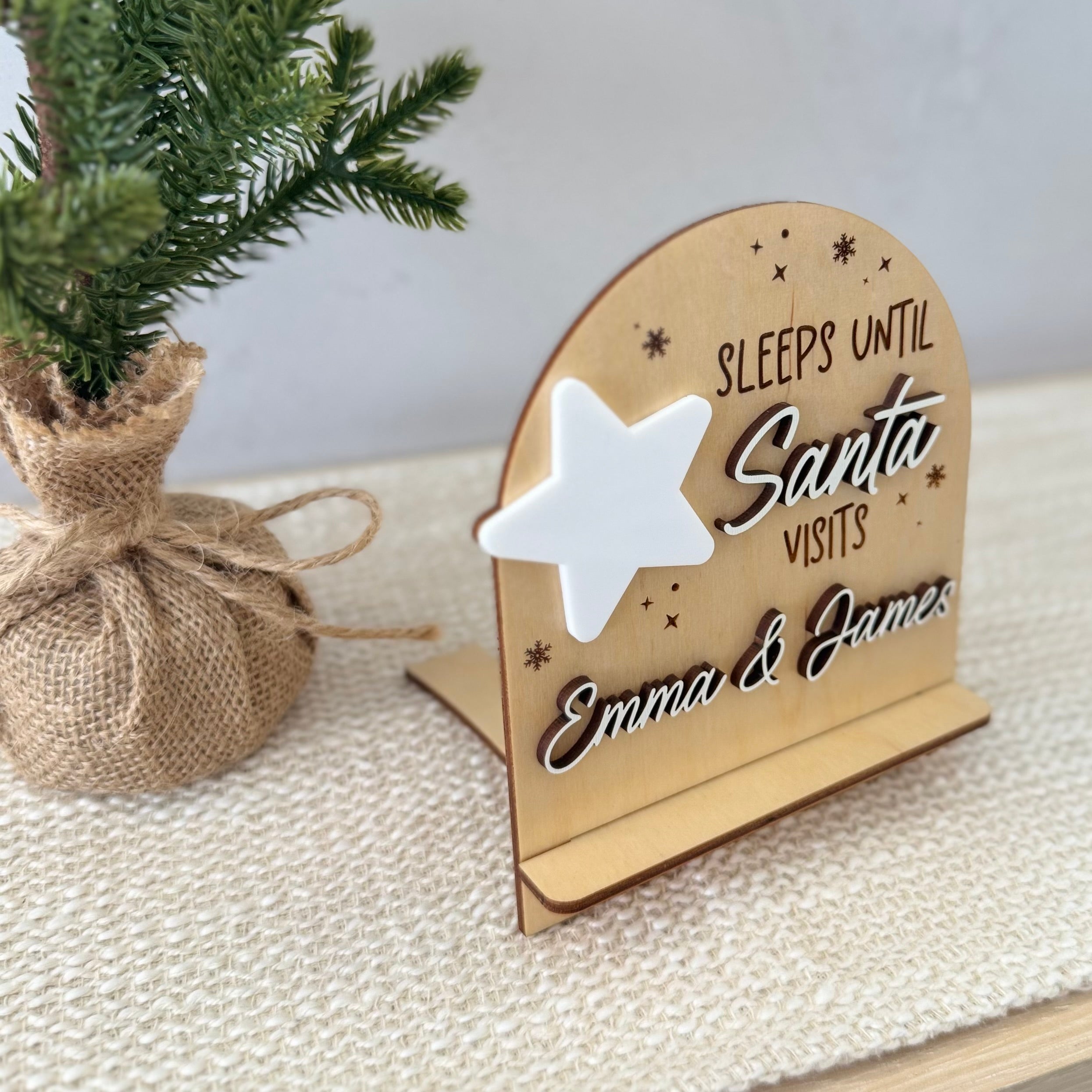 Personalized Sleeps Until Santa Countdown Sign