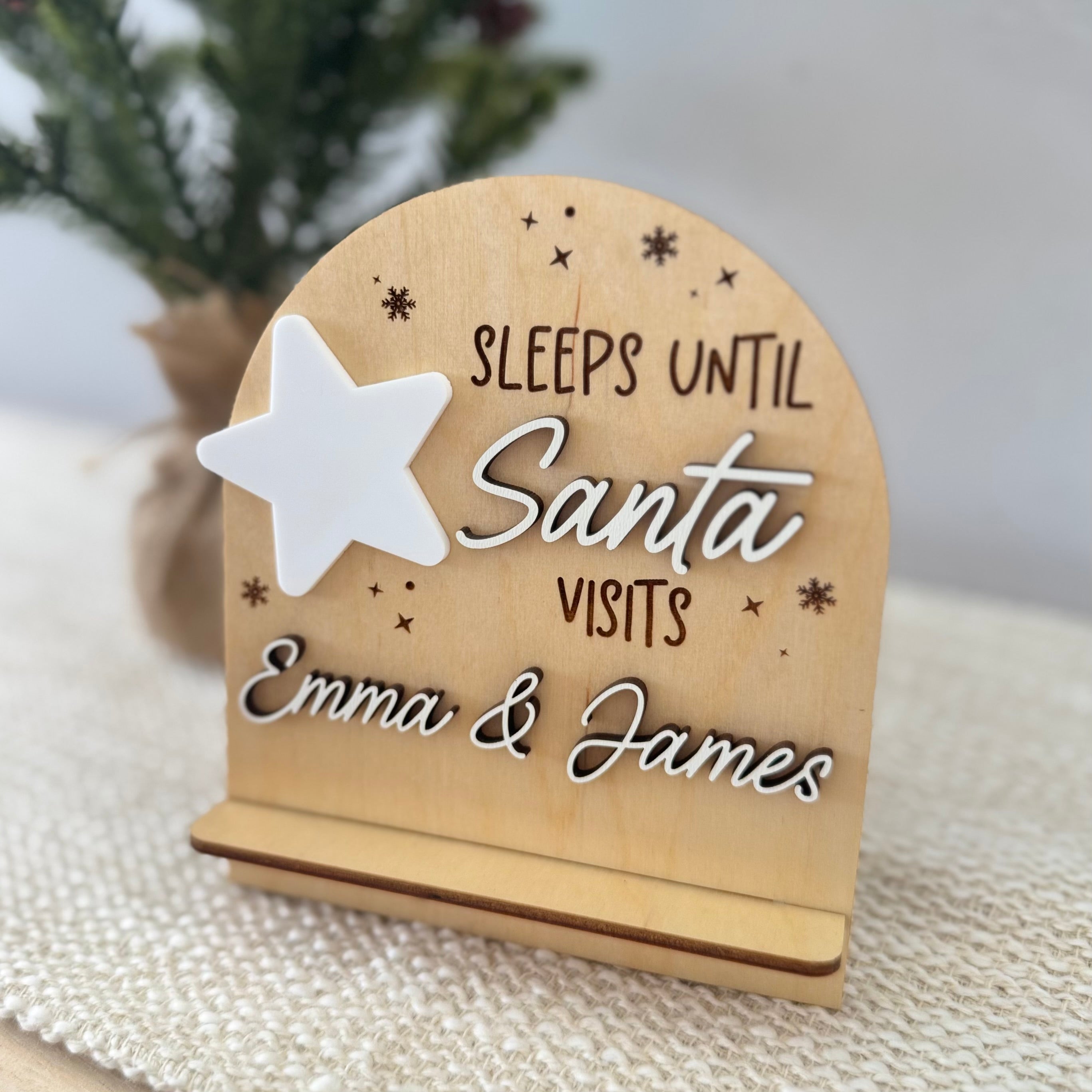Personalized Sleeps Until Santa Countdown Sign