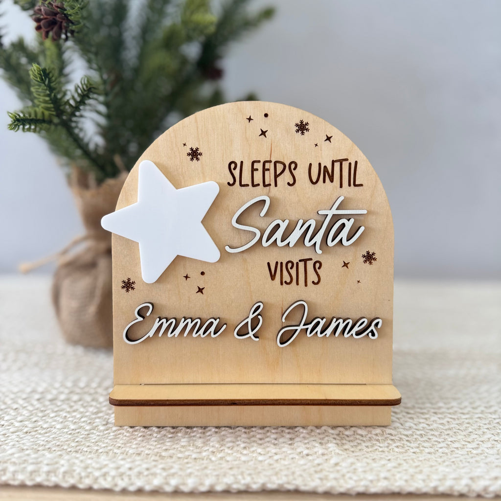 Personalized Sleeps Until Santa Countdown Sign