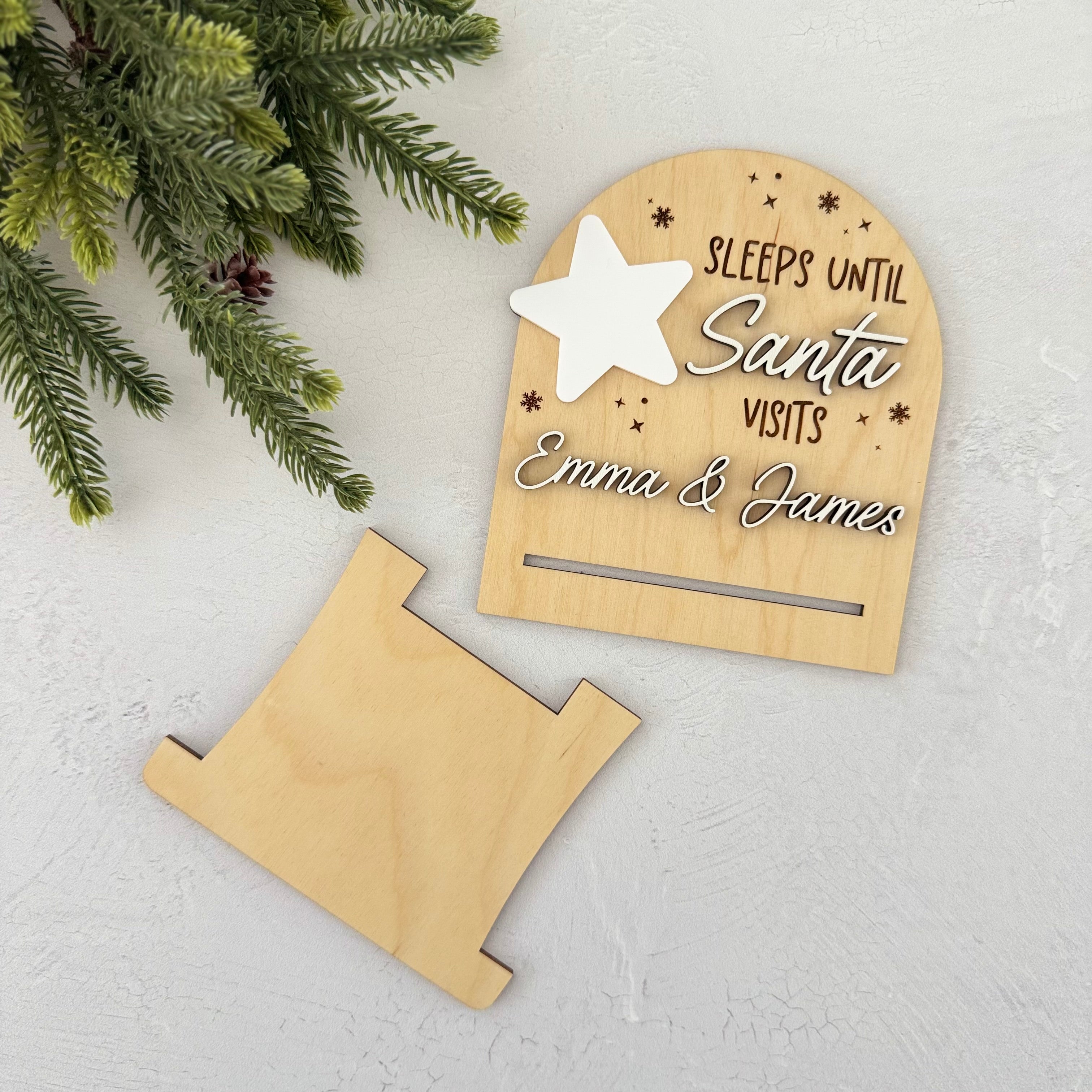 Personalized Sleeps Until Santa Countdown Sign
