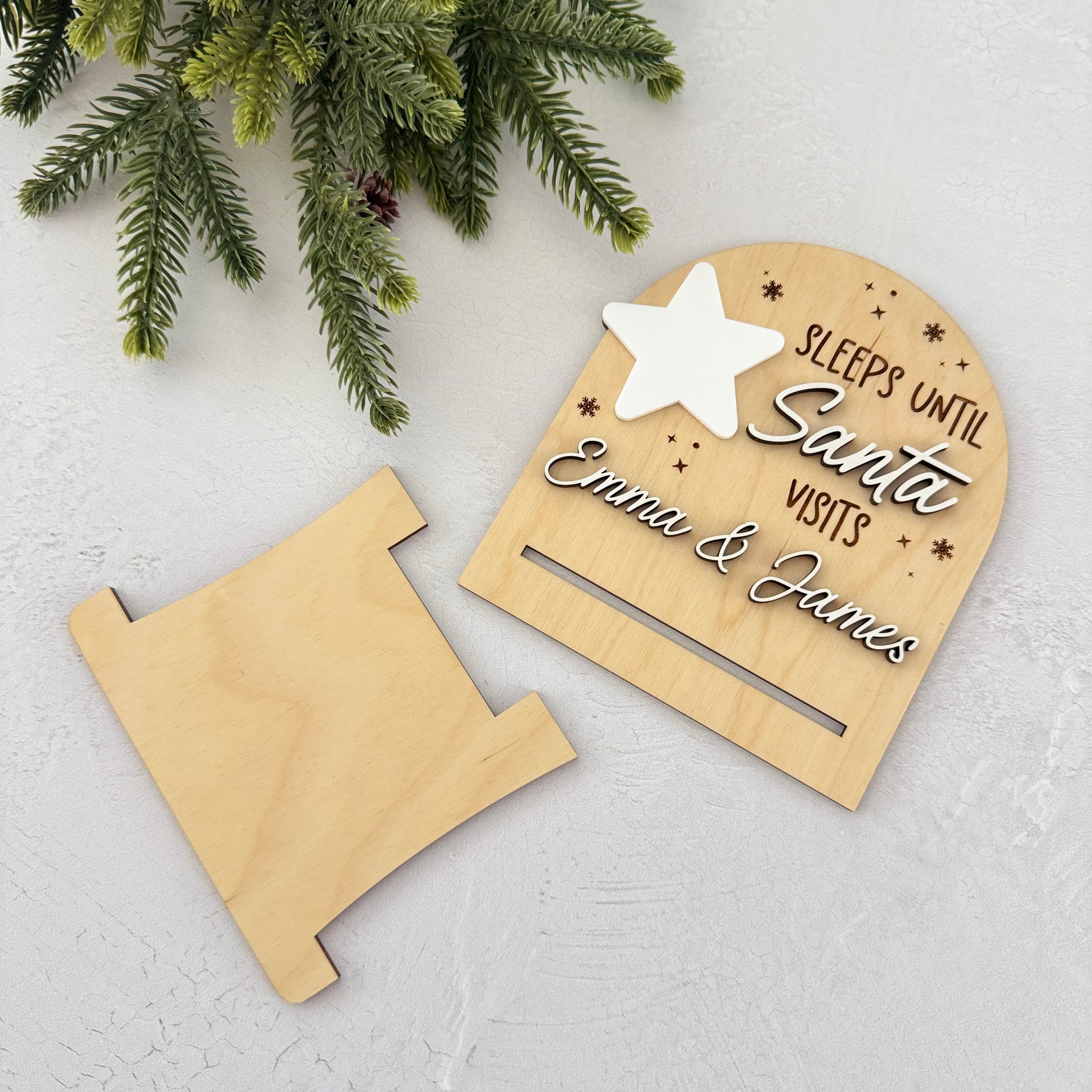Personalized Sleeps Until Santa Countdown Sign