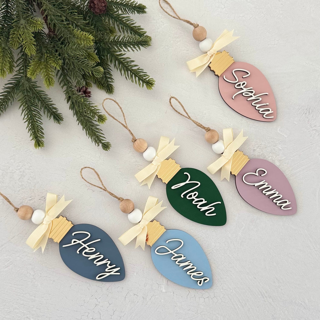 Personalized Vintage Light Bulb Ornament