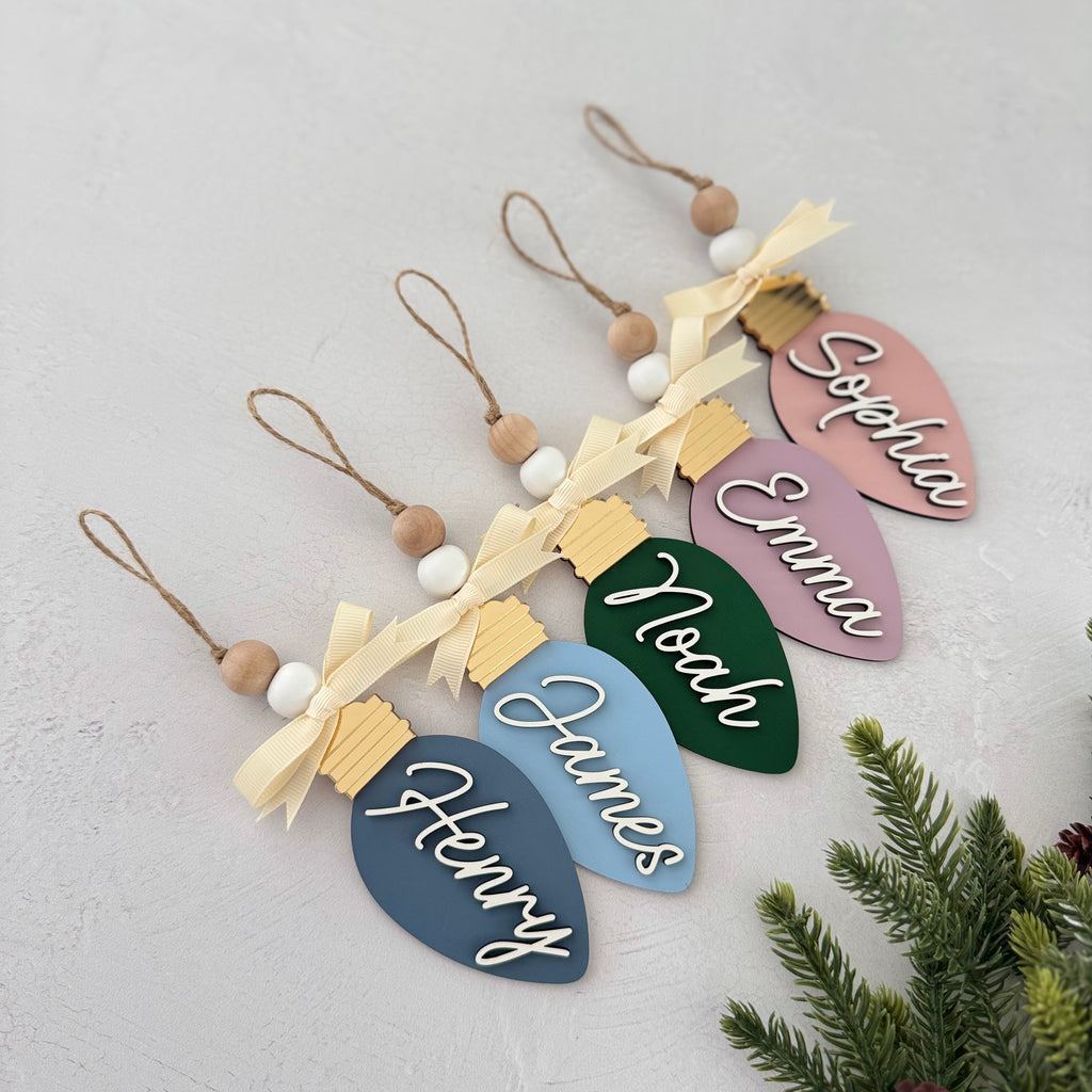 Personalized Vintage Light Bulb Ornament