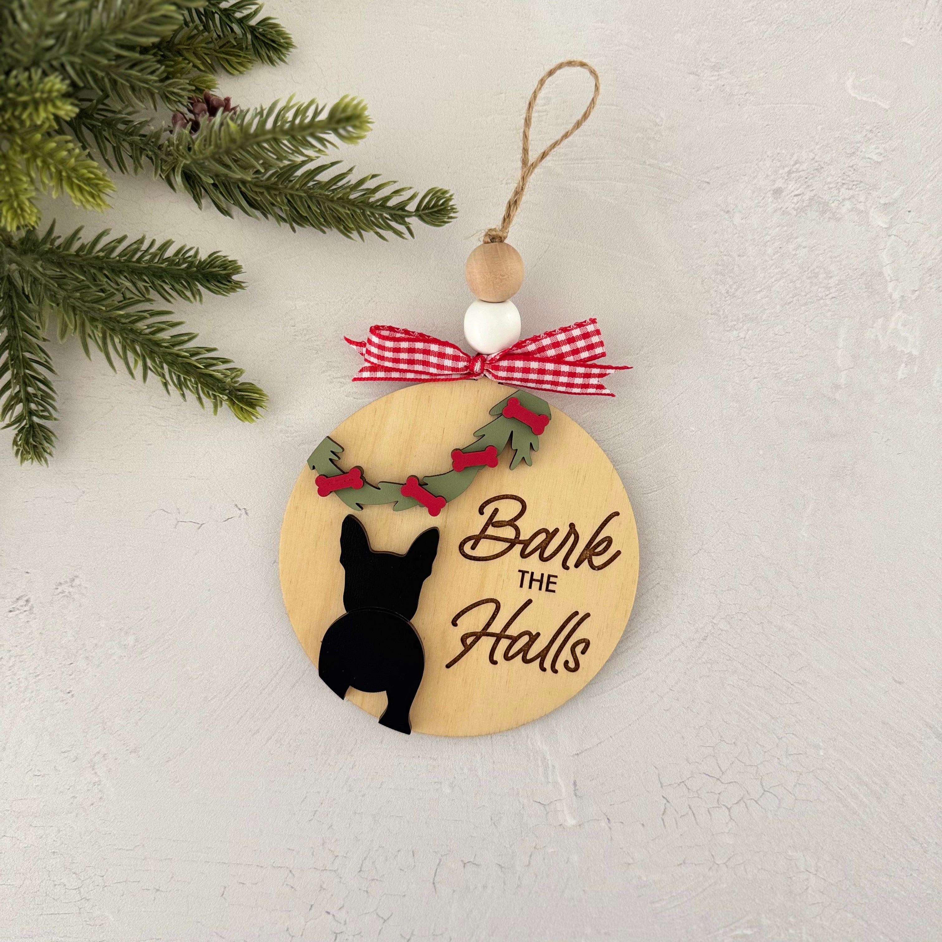 Personalized Bark the Halls Dog Ornament