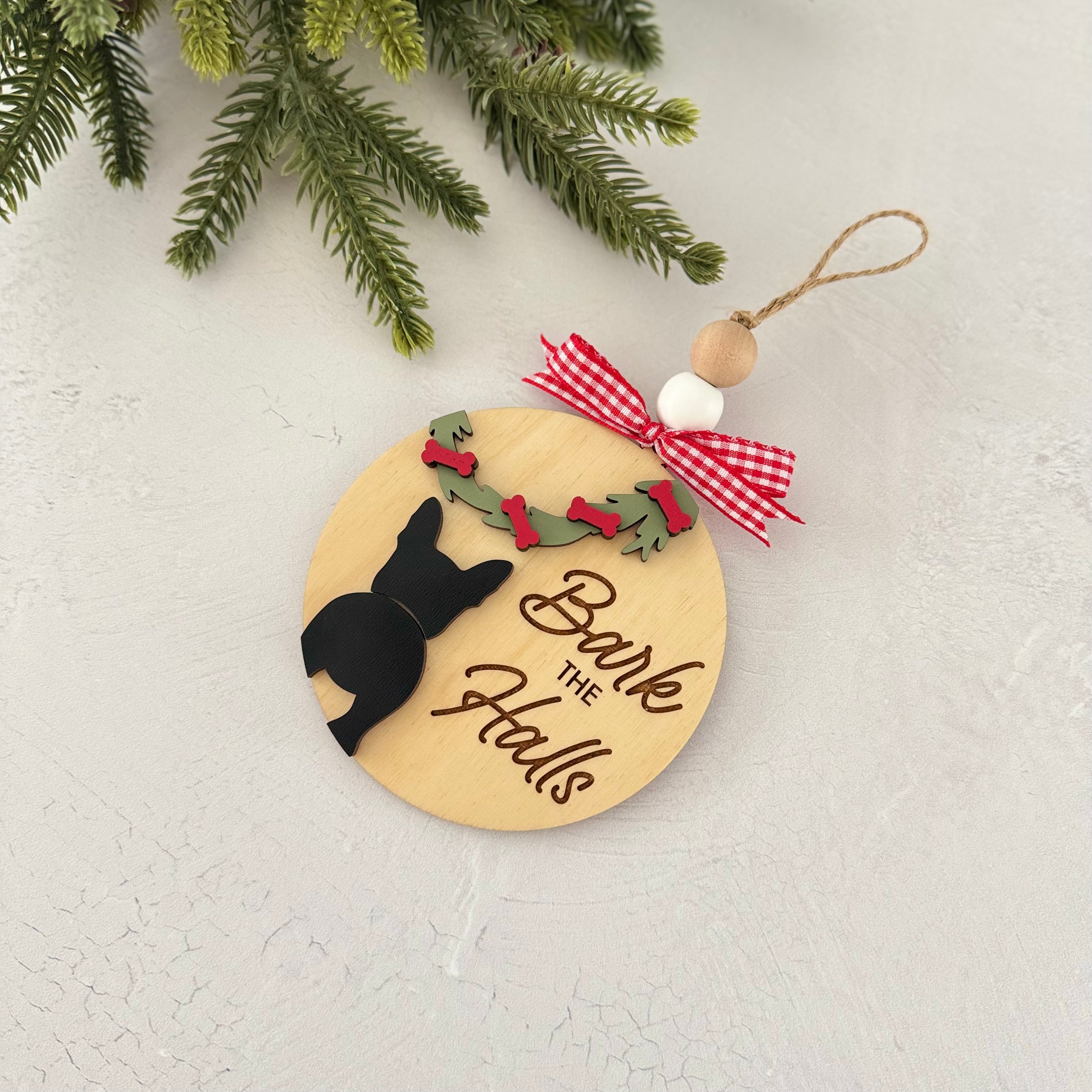 Personalized Bark the Halls Dog Ornament